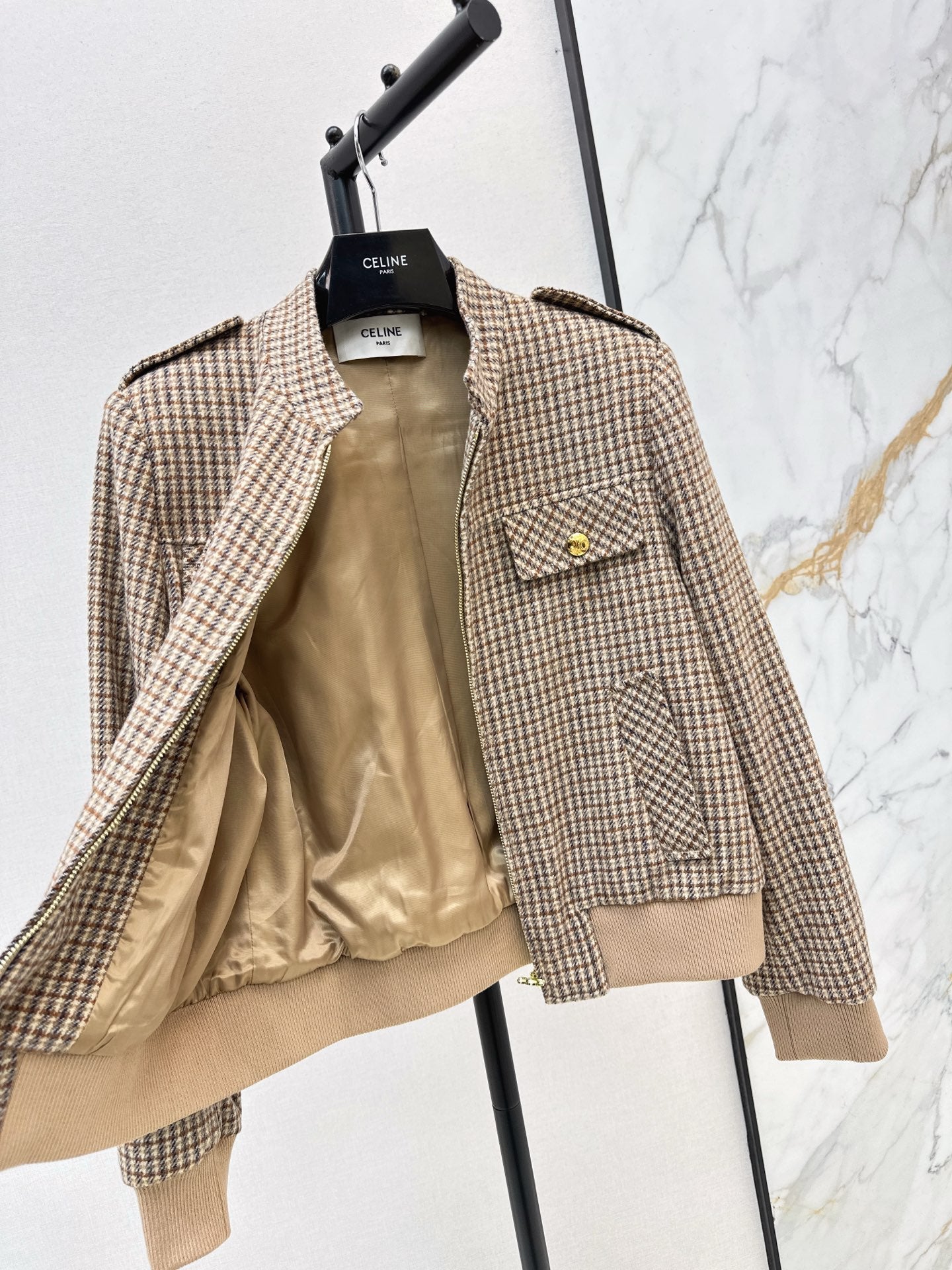 25FW new wool houndstooth jacket