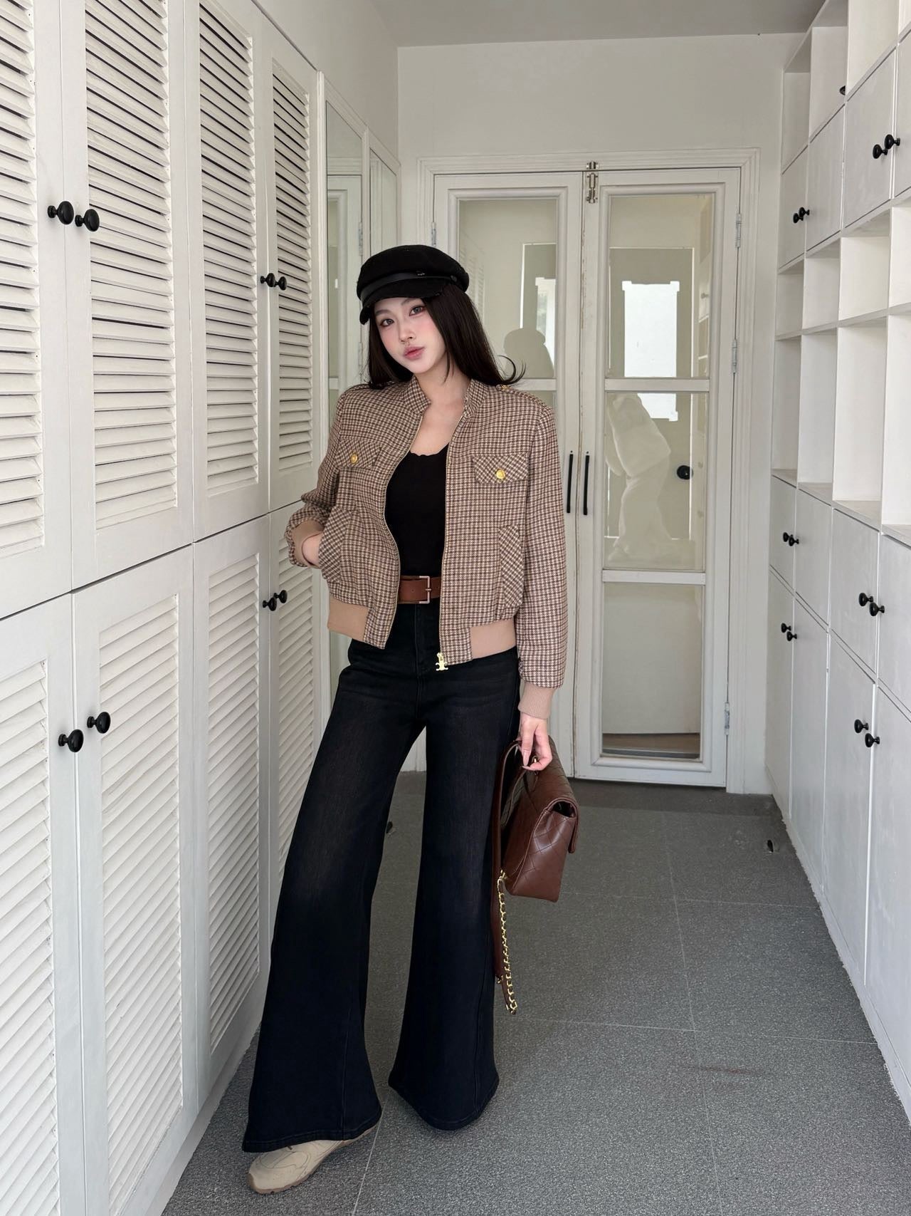 25FW new wool houndstooth jacket