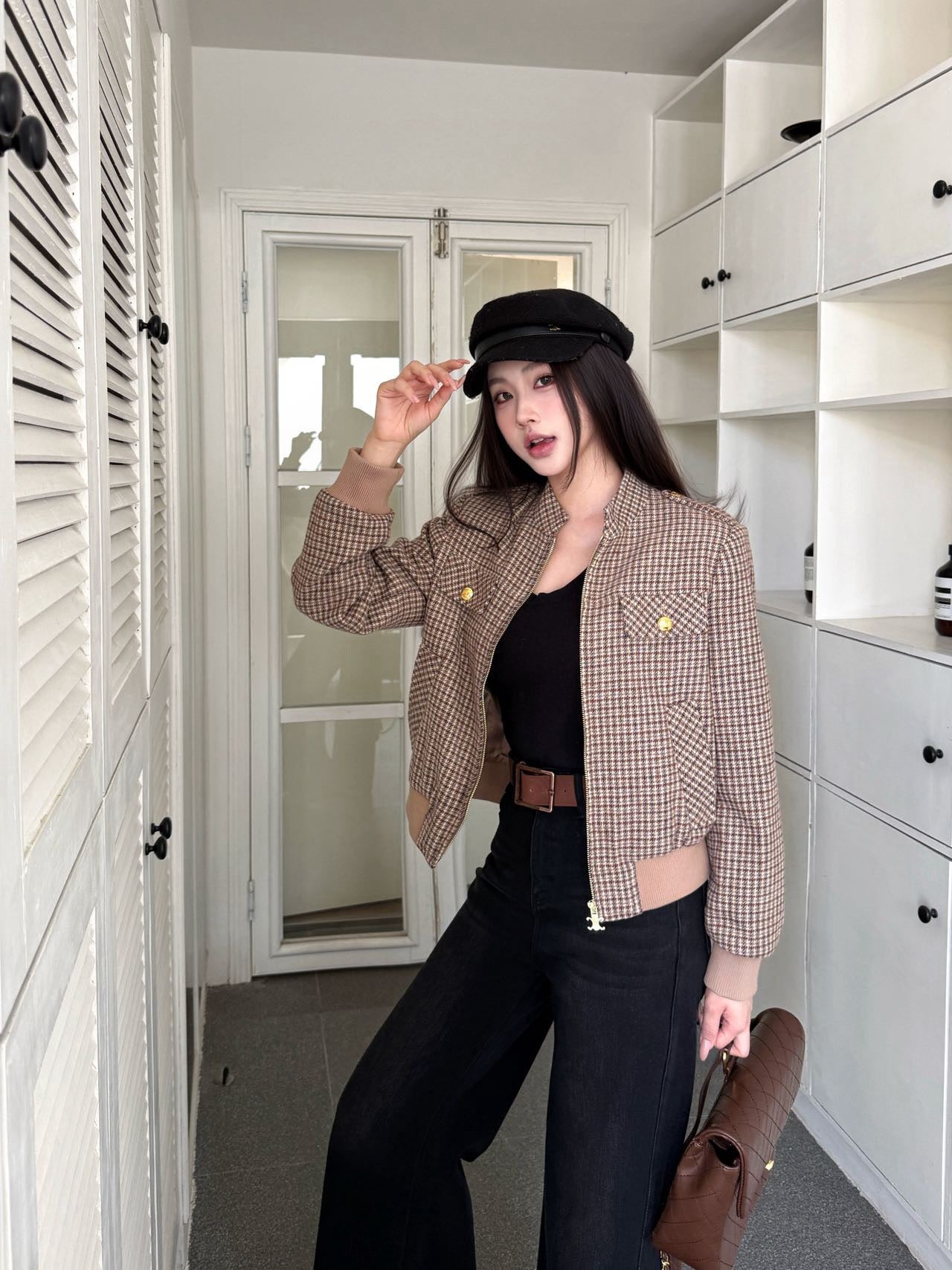 25FW new wool houndstooth jacket