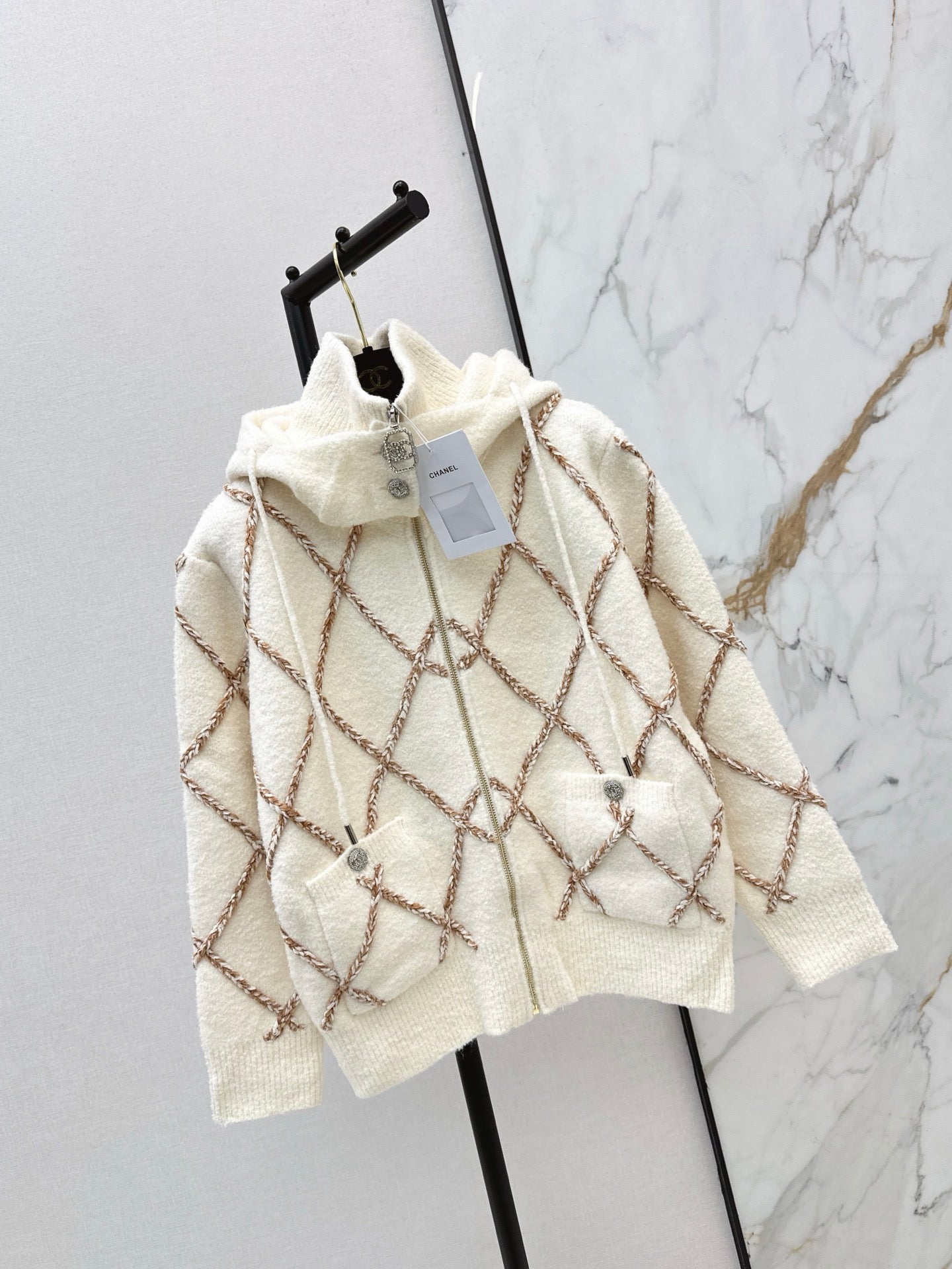 25FW latest ski series hooded rhombus wool jacket