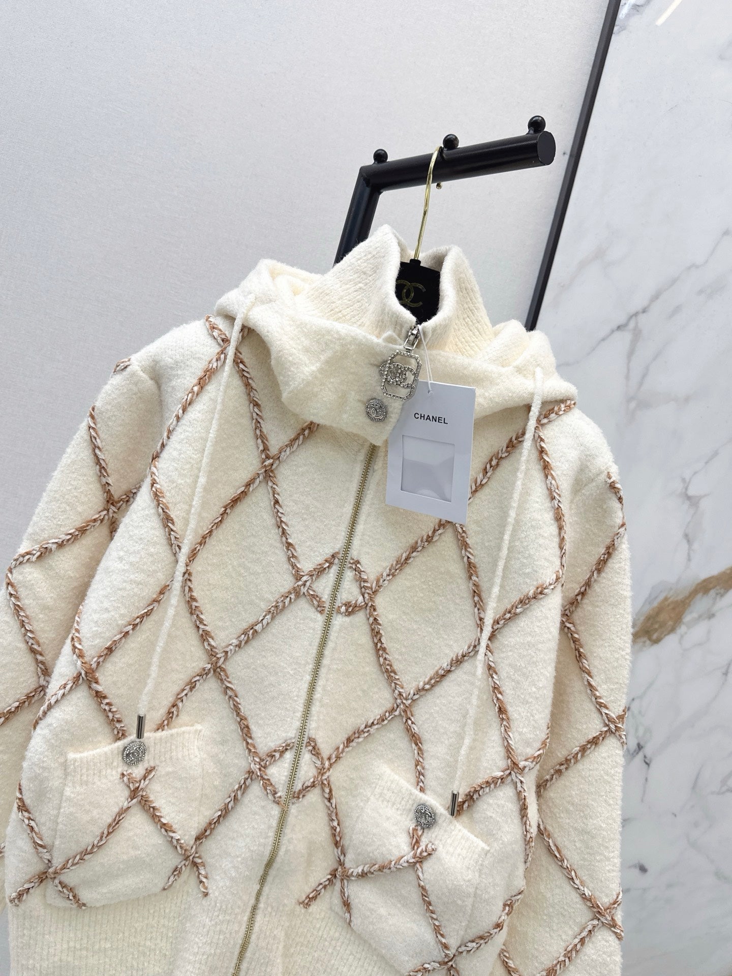 25FW latest ski series hooded rhombus wool jacket