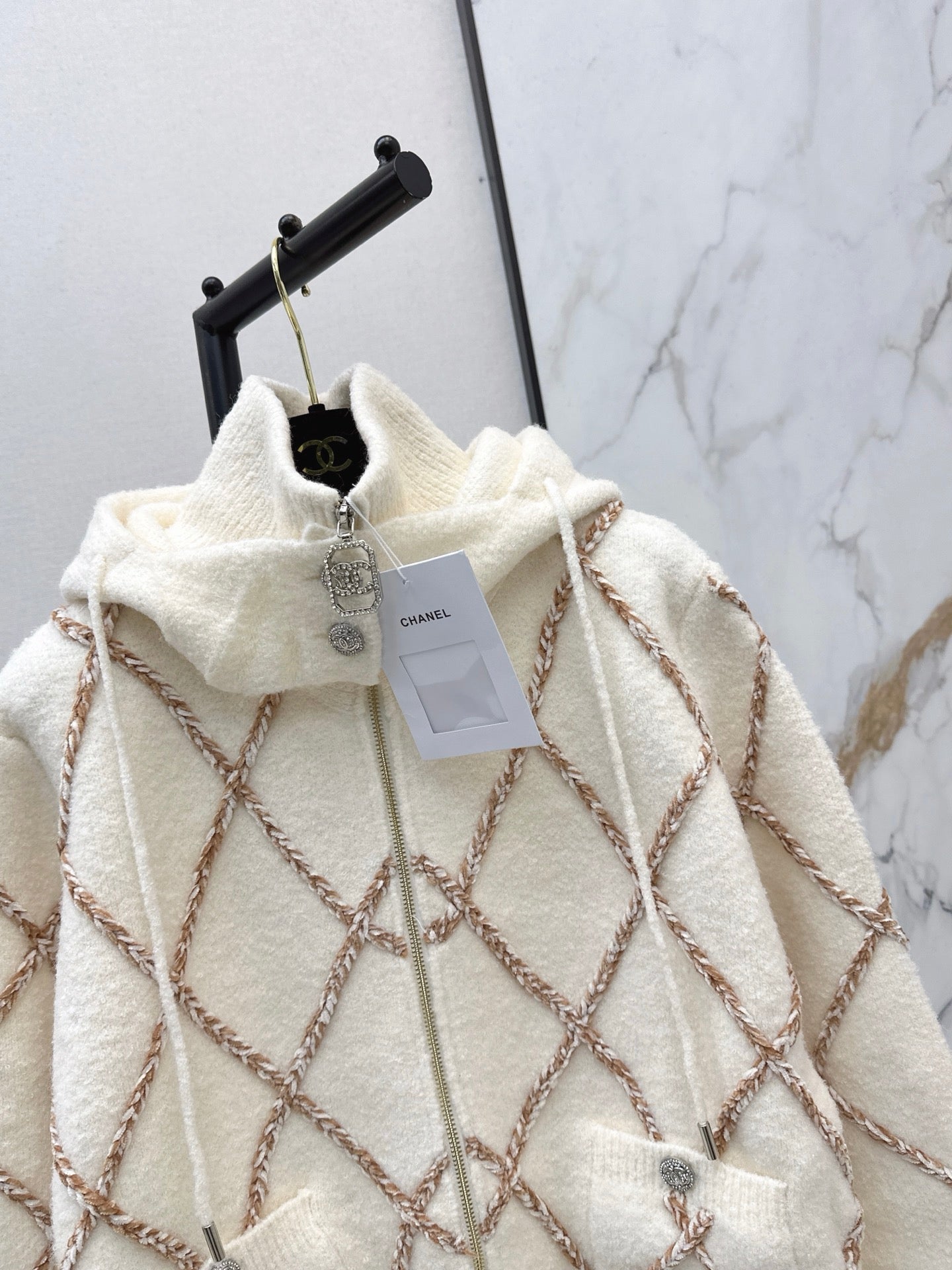 25FW latest ski series hooded rhombus wool jacket