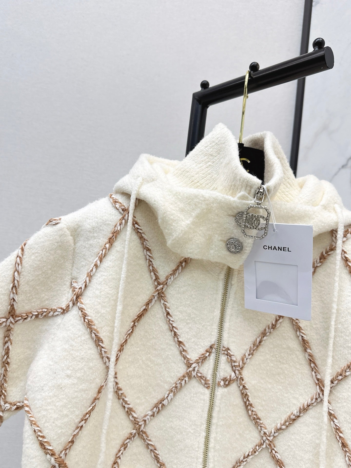 25FW latest ski series hooded rhombus wool jacket