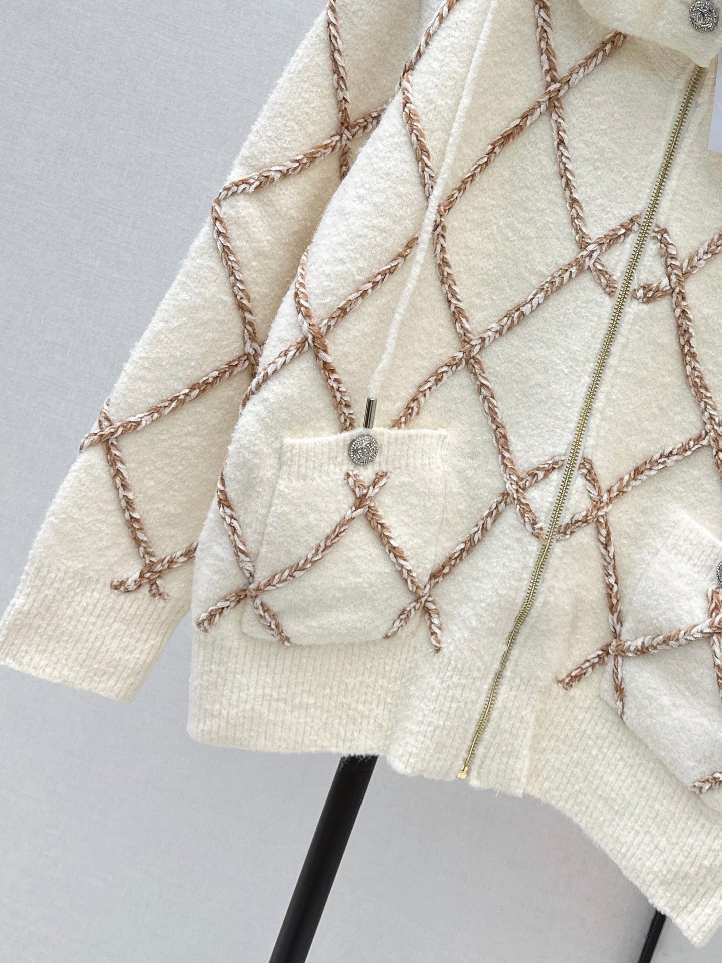 25FW latest ski series hooded rhombus wool jacket