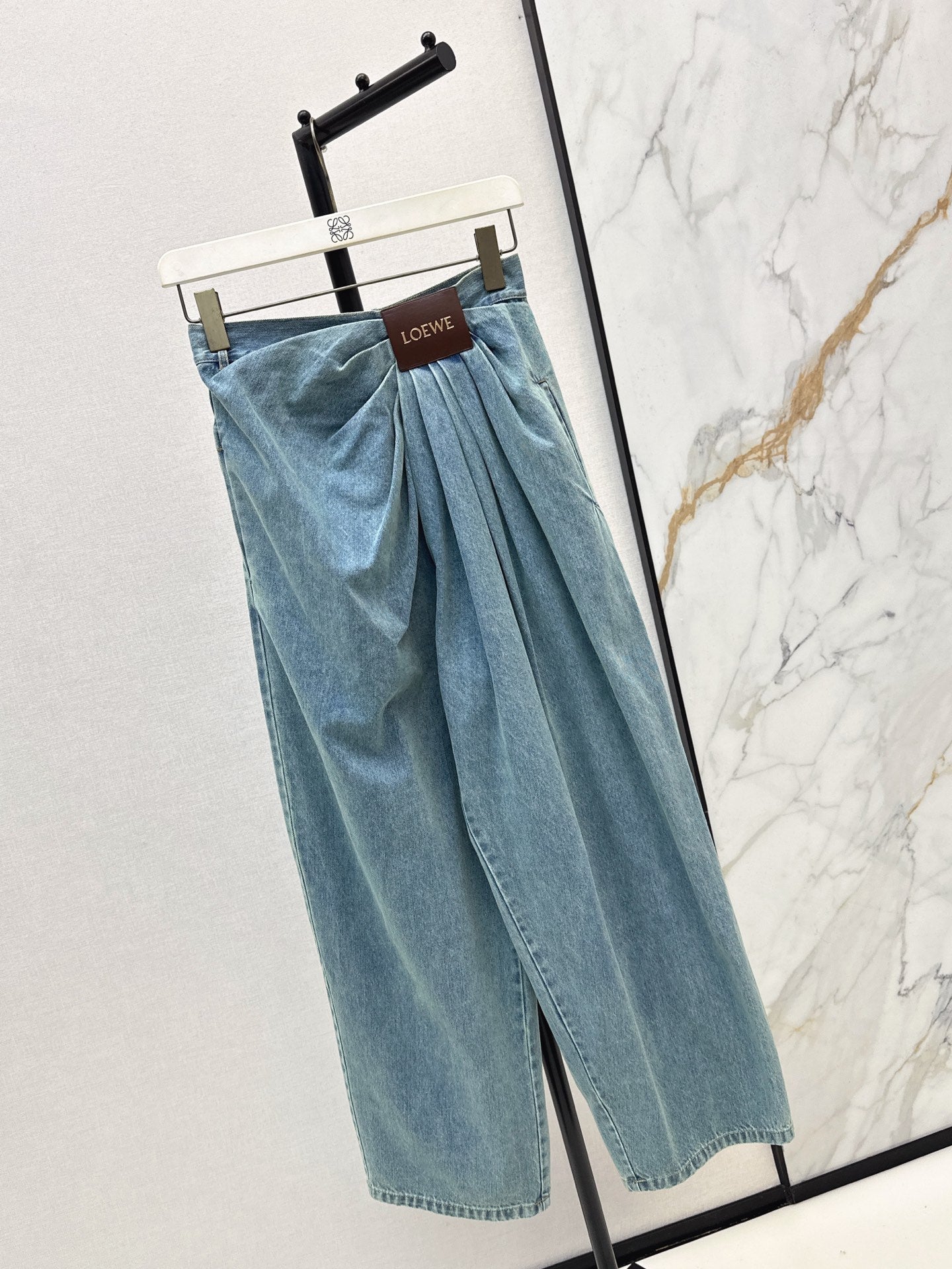 25FW irregular fold denim pants