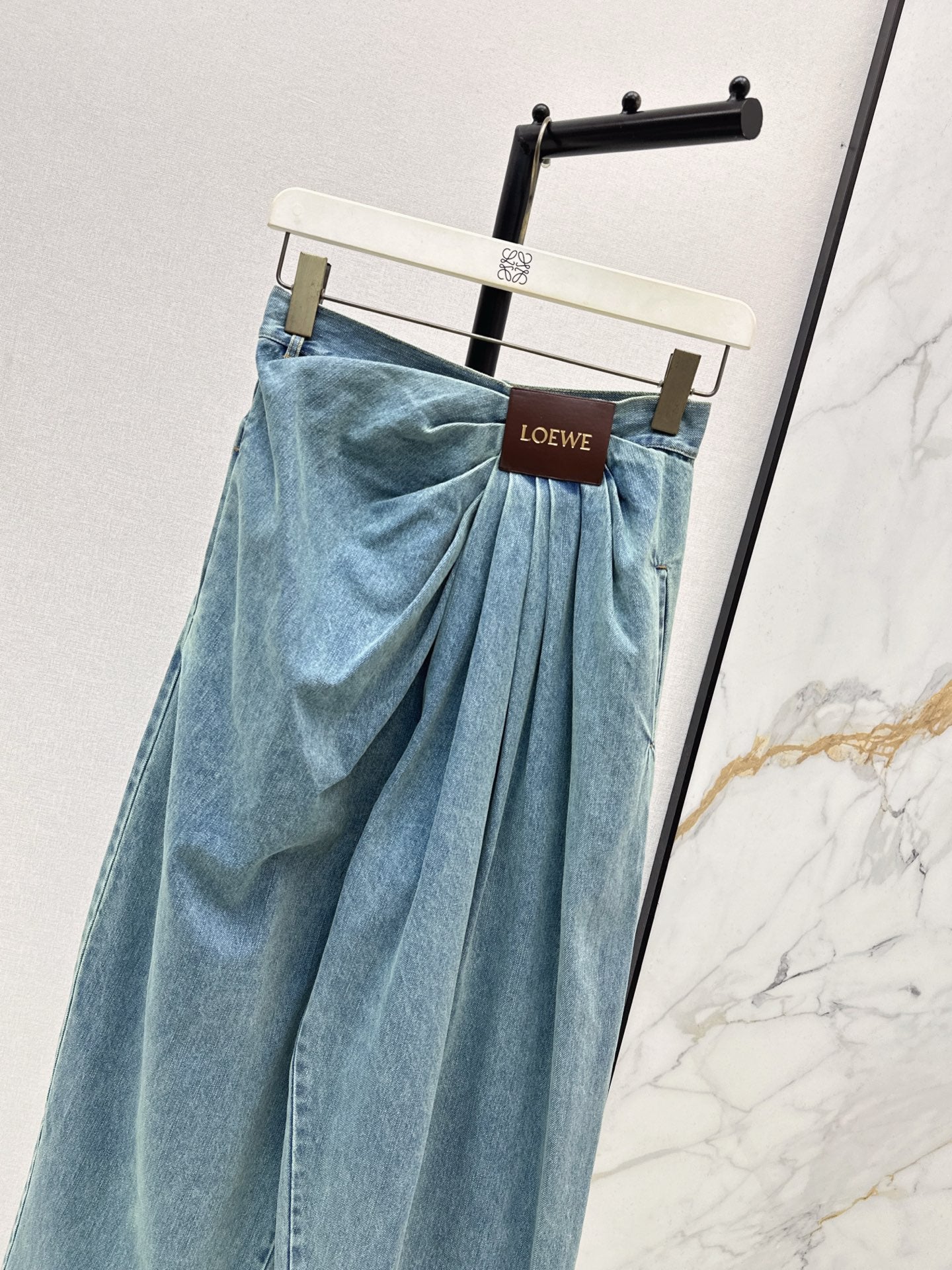 25FW irregular fold denim pants