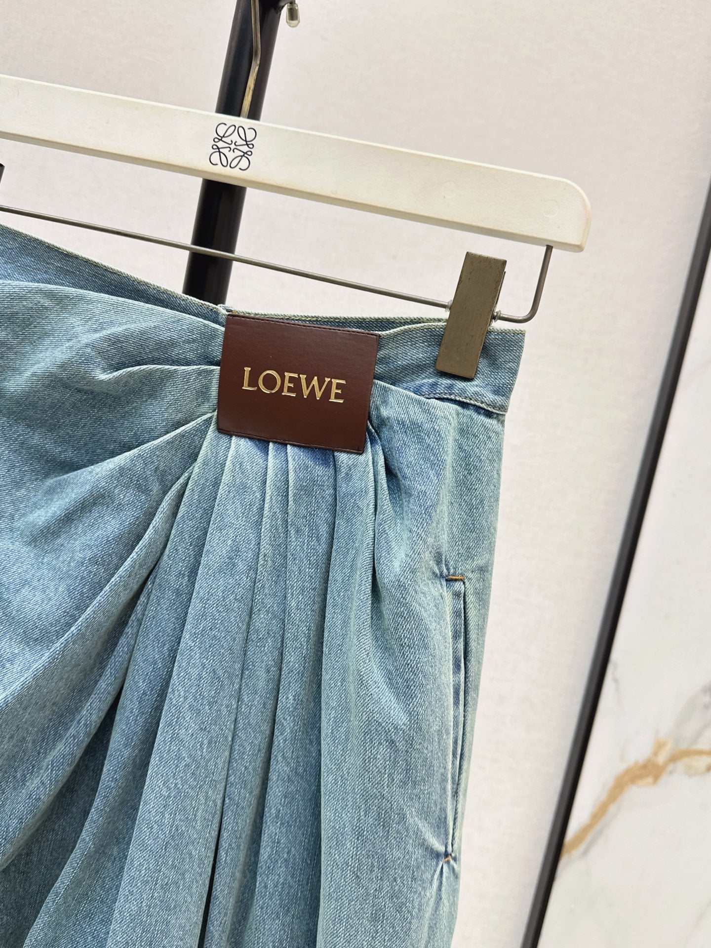 25FW irregular fold denim pants