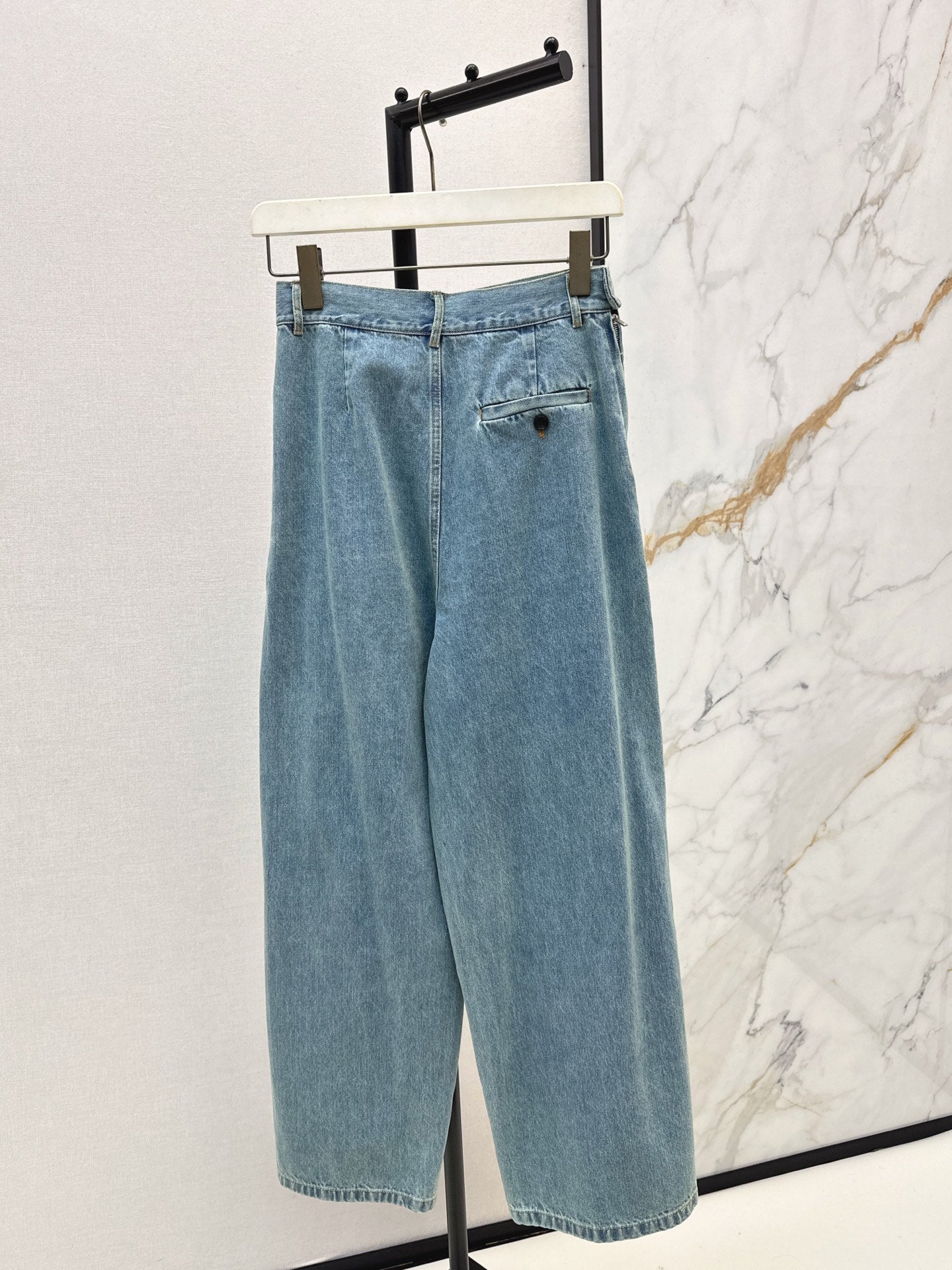 25FW irregular fold denim pants