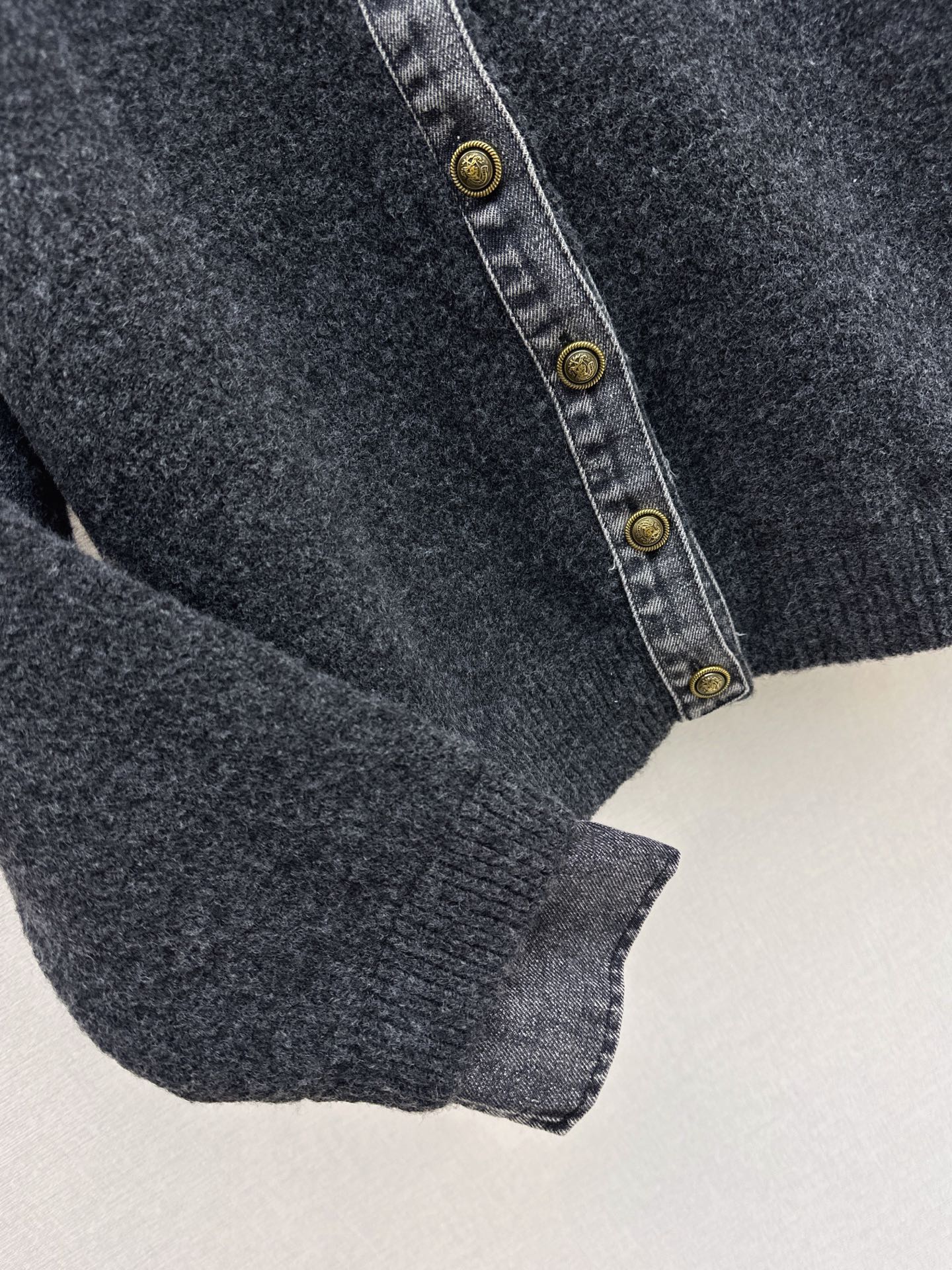 25FW  contrast denim polo sweater