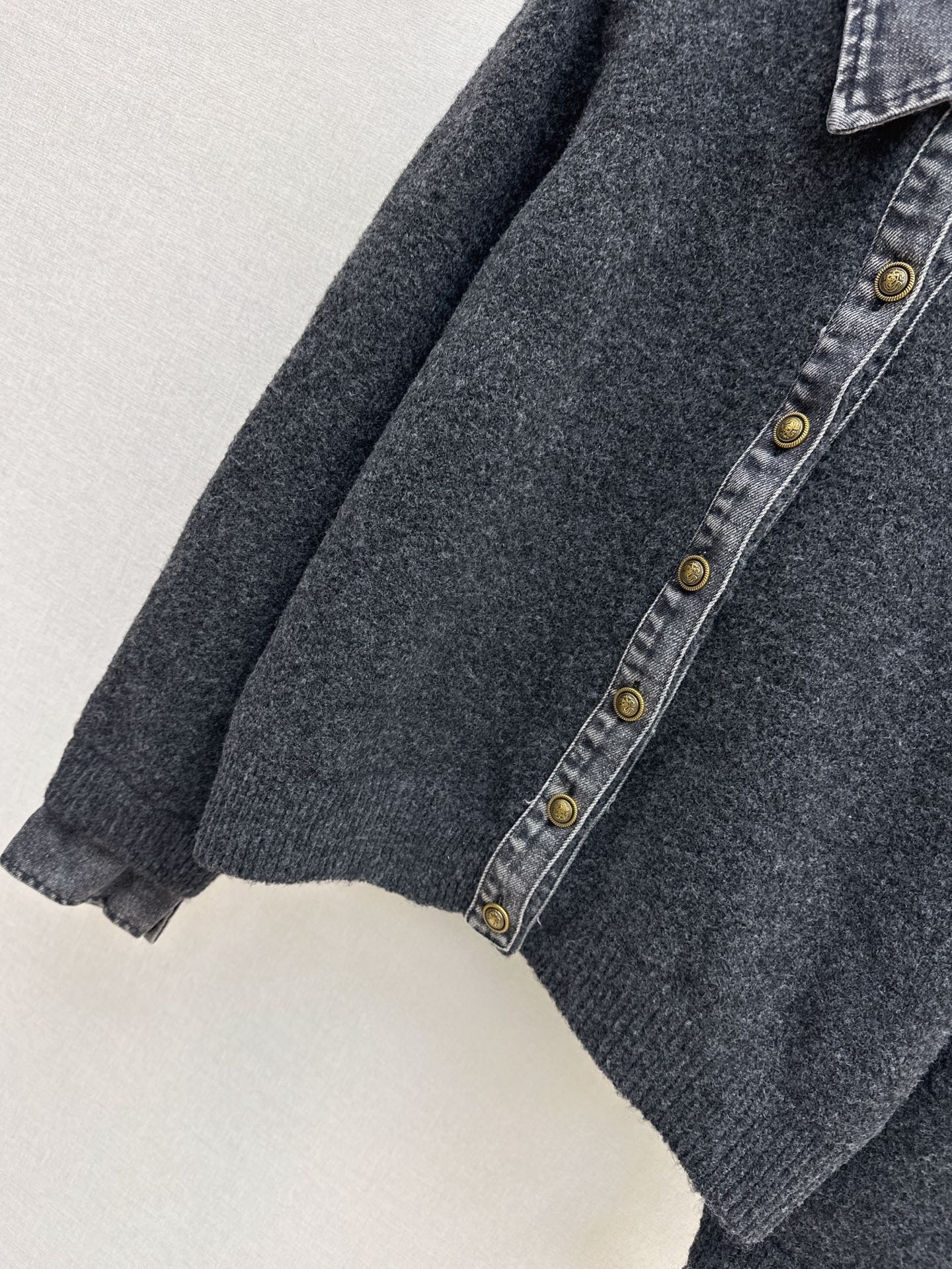 25FW  contrast denim polo sweater