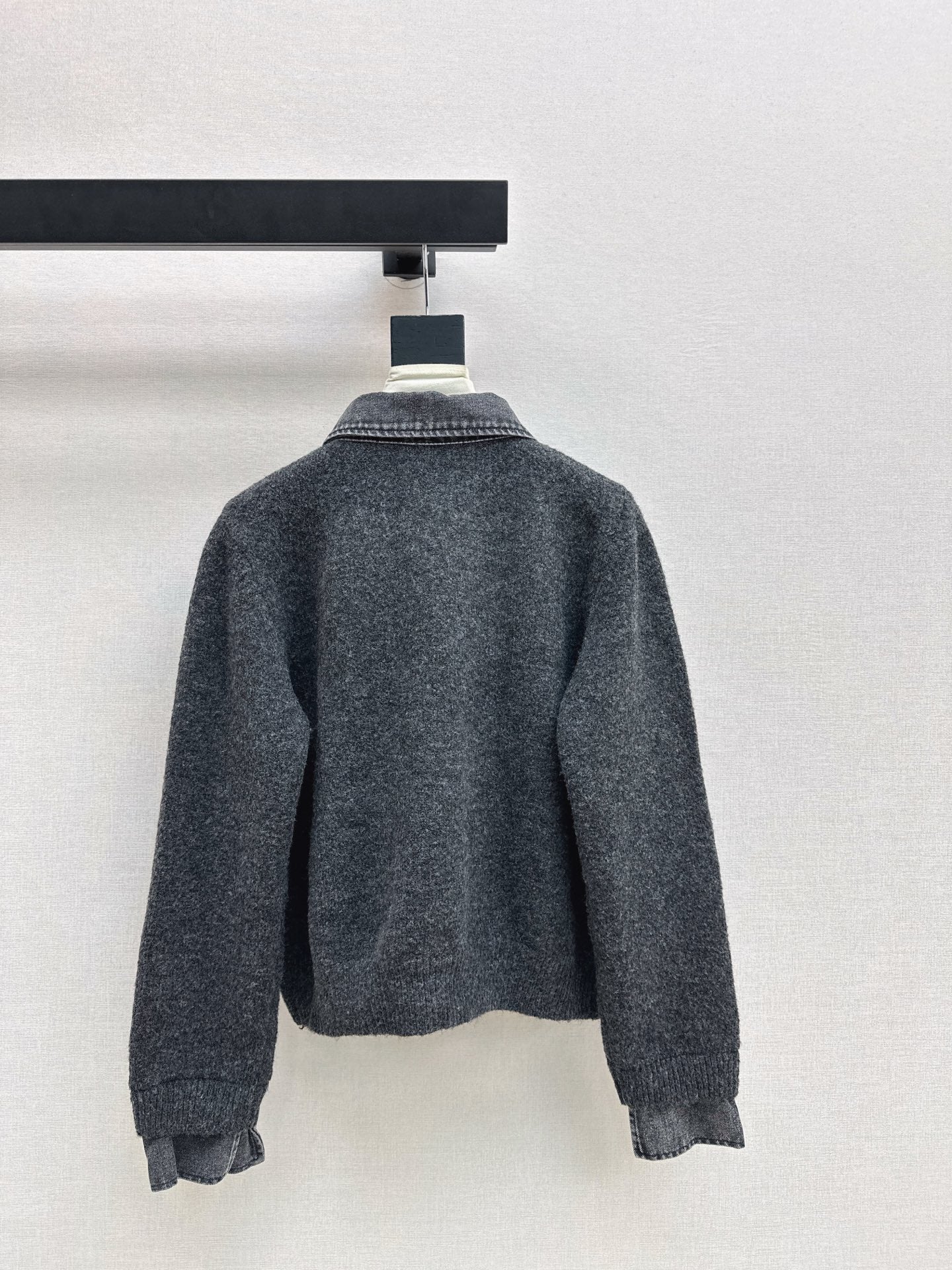 25FW  contrast denim polo sweater