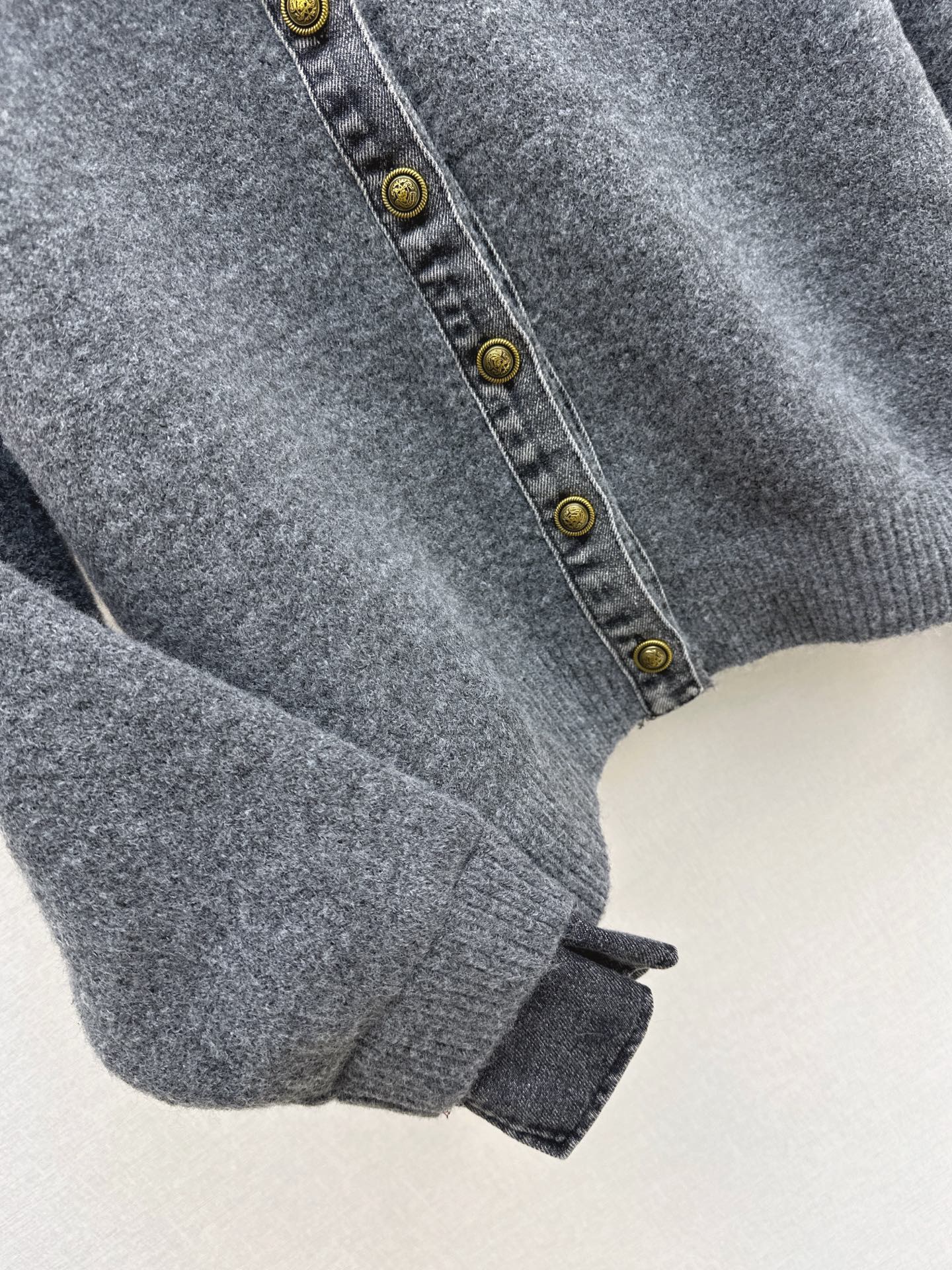 25FW  contrast denim polo sweater