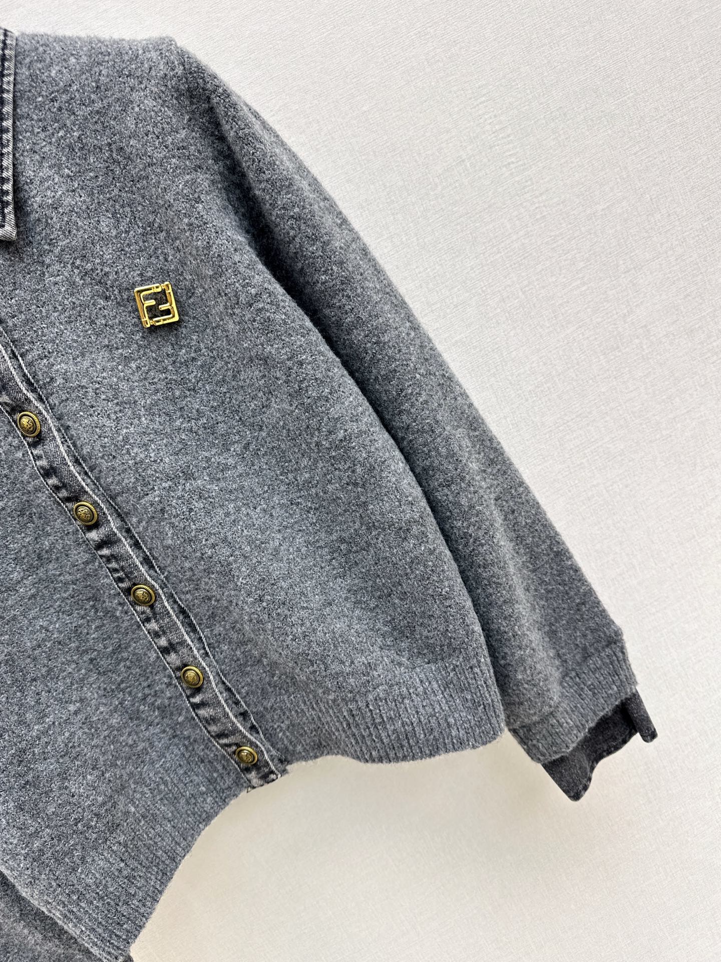 25FW  contrast denim polo sweater
