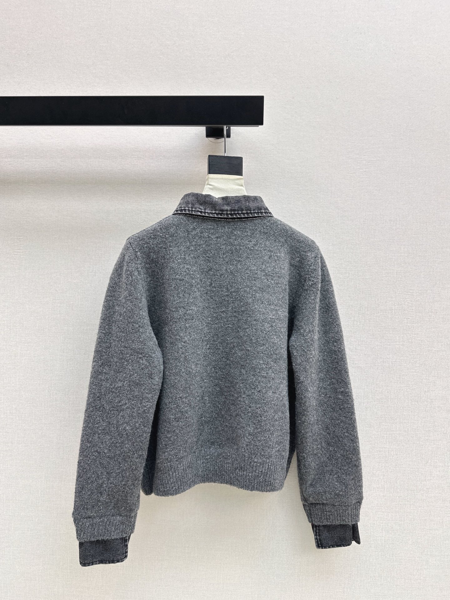 25FW  contrast denim polo sweater