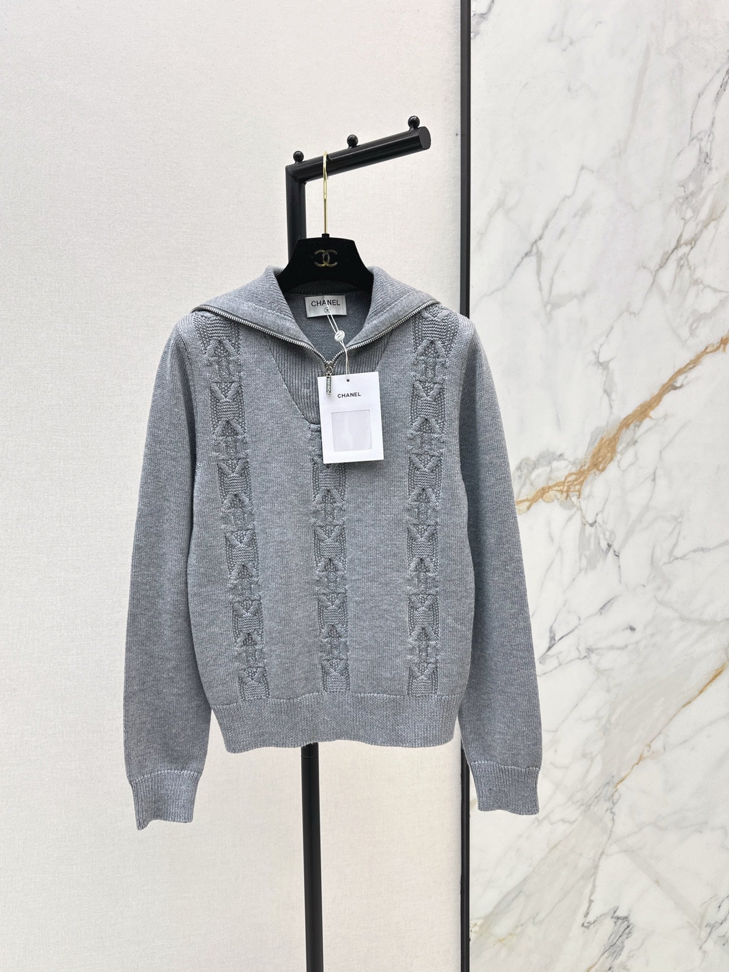 25FW  zip knit jumper