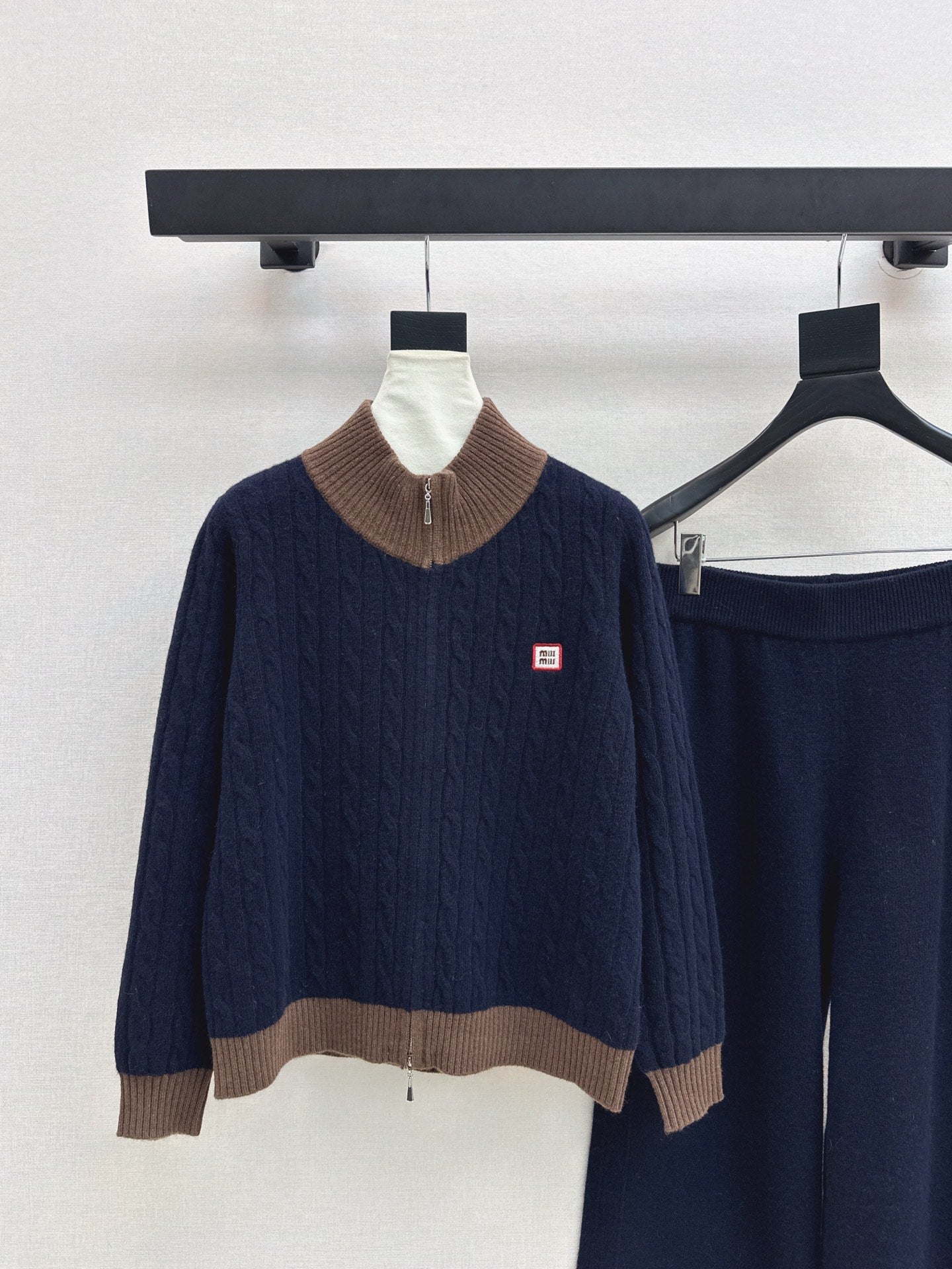 25FW  wool cardigan +wide pants outfit sets