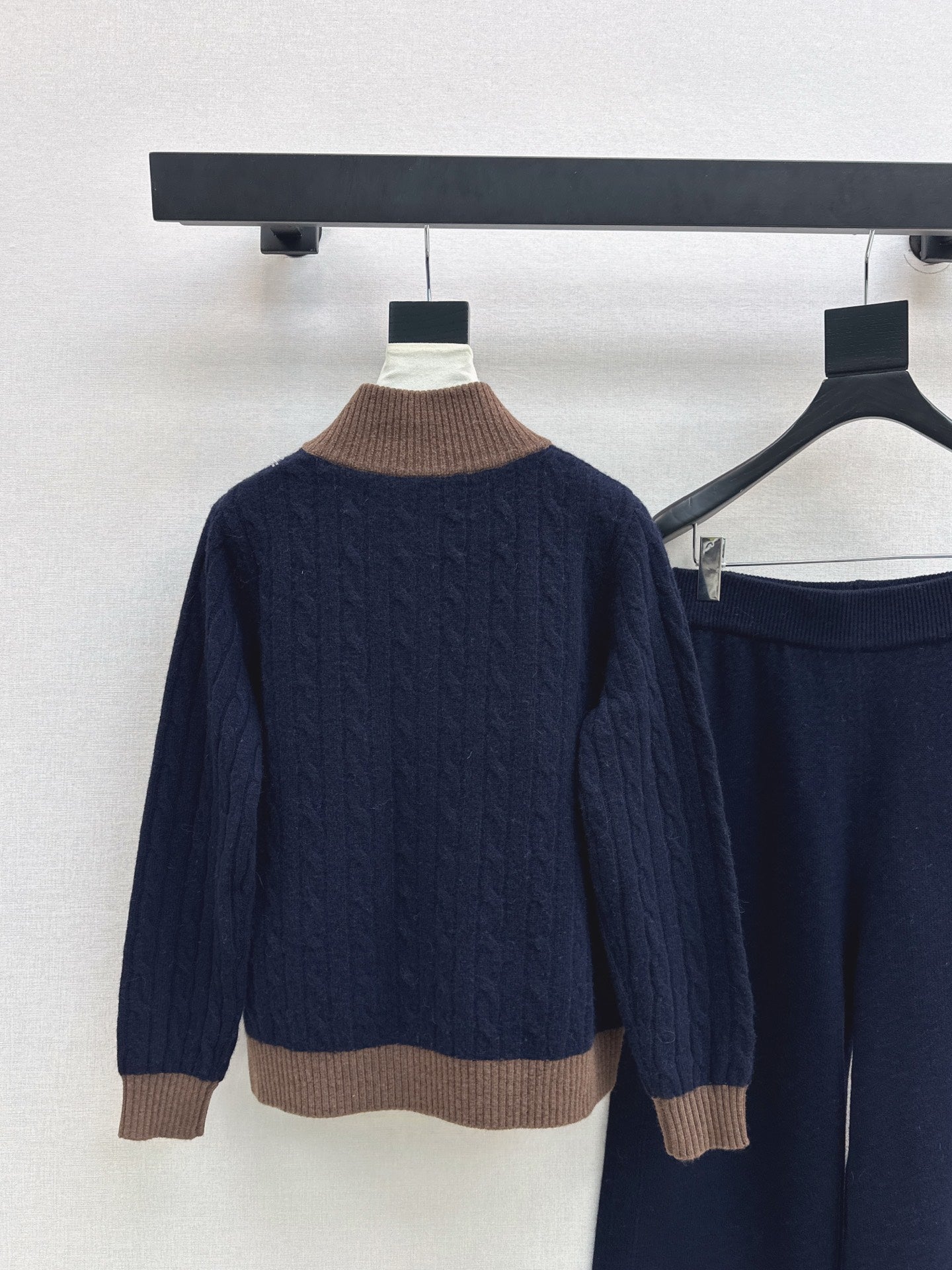 25FW  wool cardigan +wide pants outfit sets