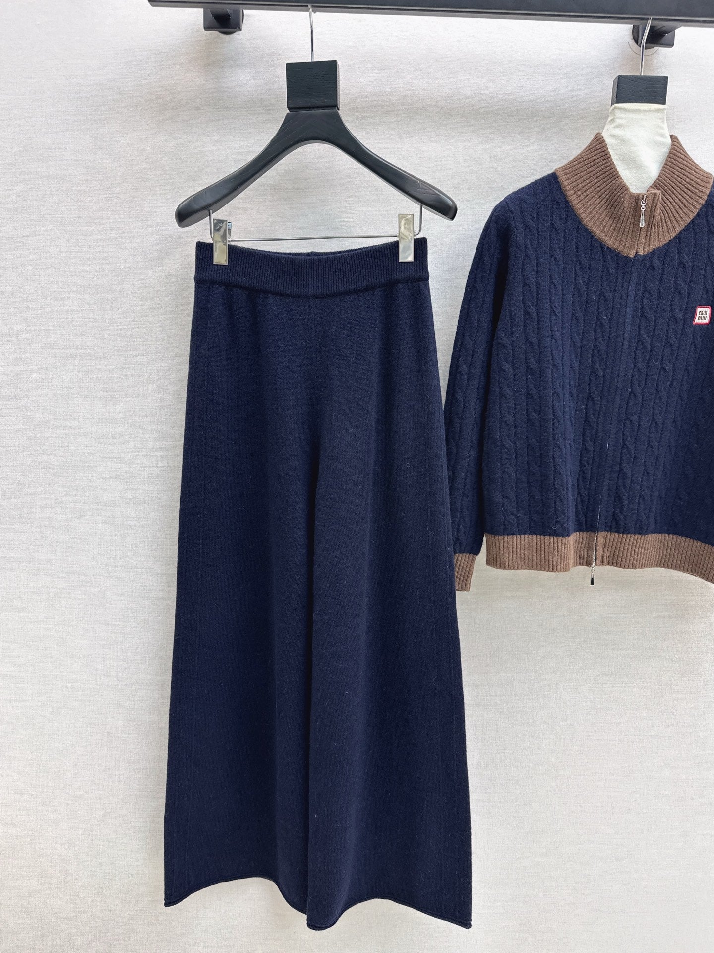 25FW  wool cardigan +wide pants outfit sets