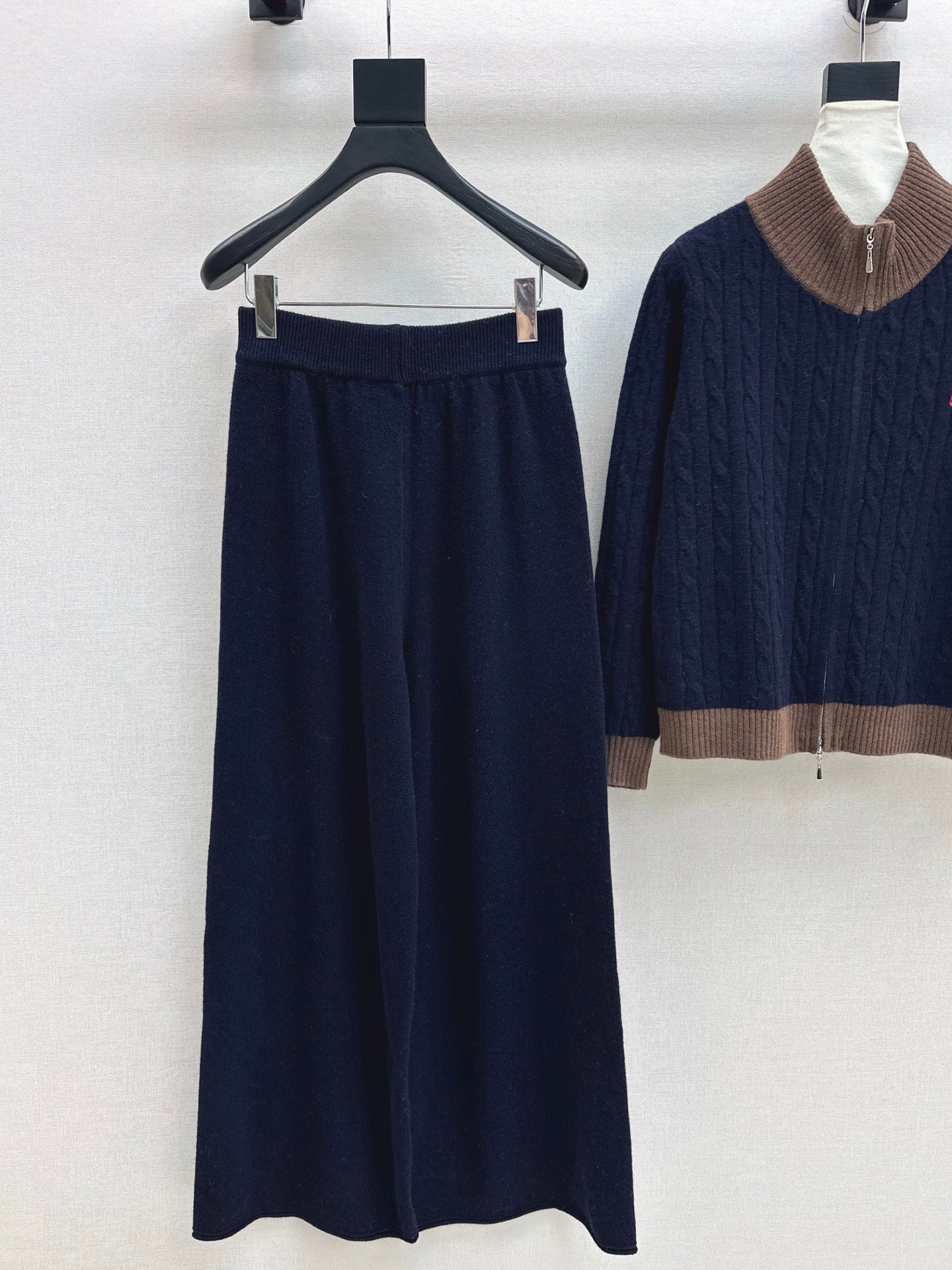 25FW  wool cardigan +wide pants outfit sets