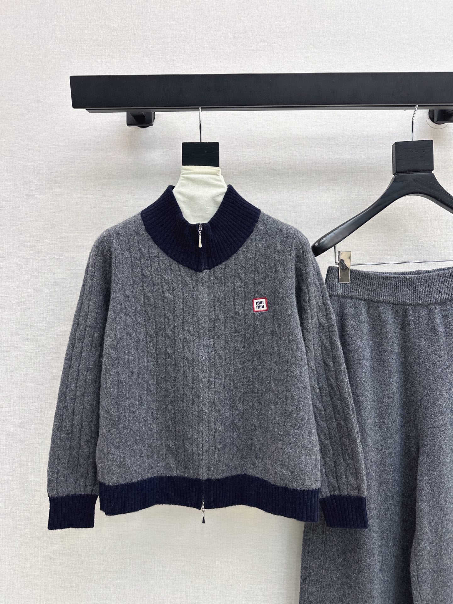 25FW  wool cardigan +wide pants outfit sets