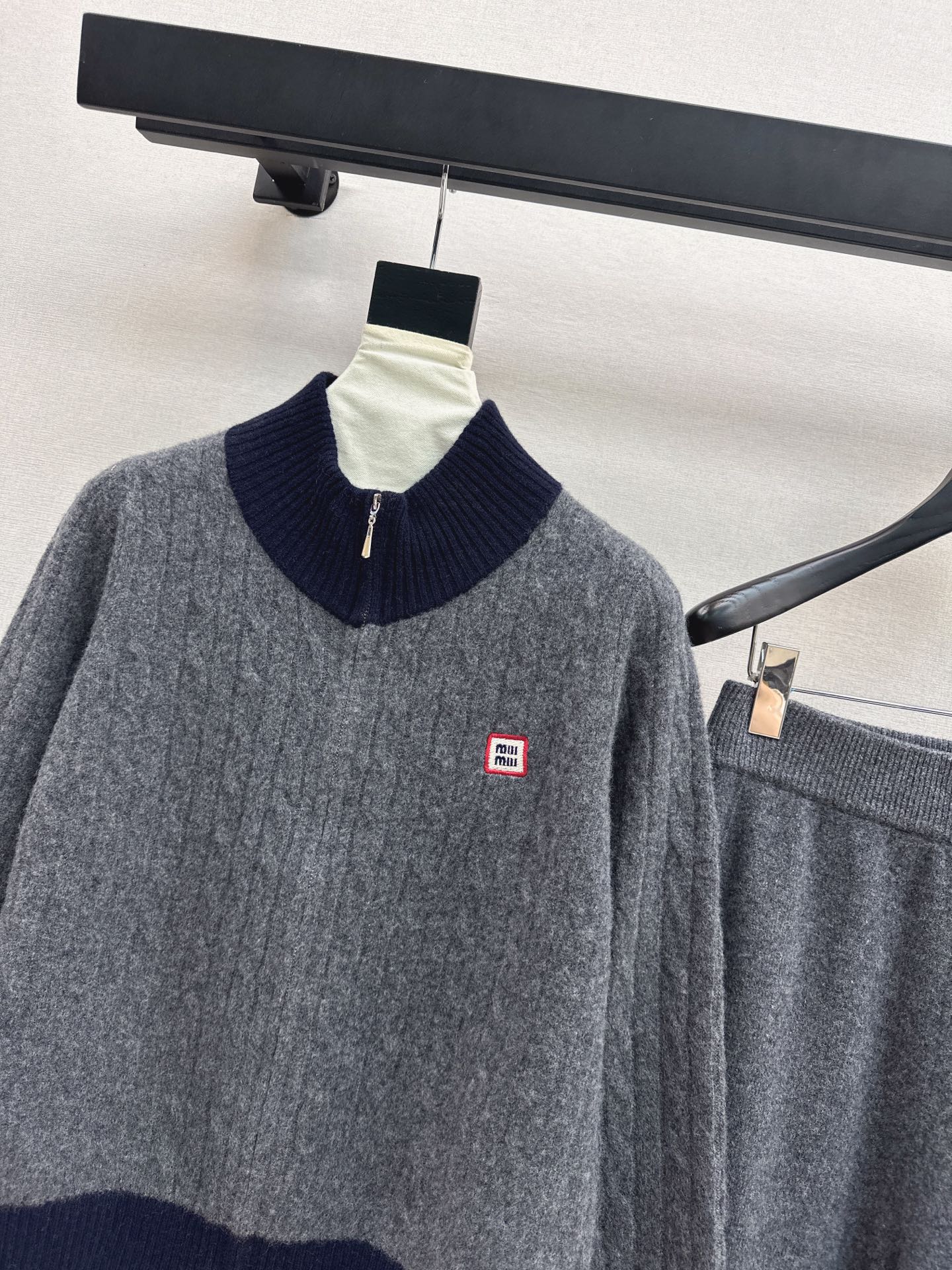 25FW  wool cardigan +wide pants outfit sets