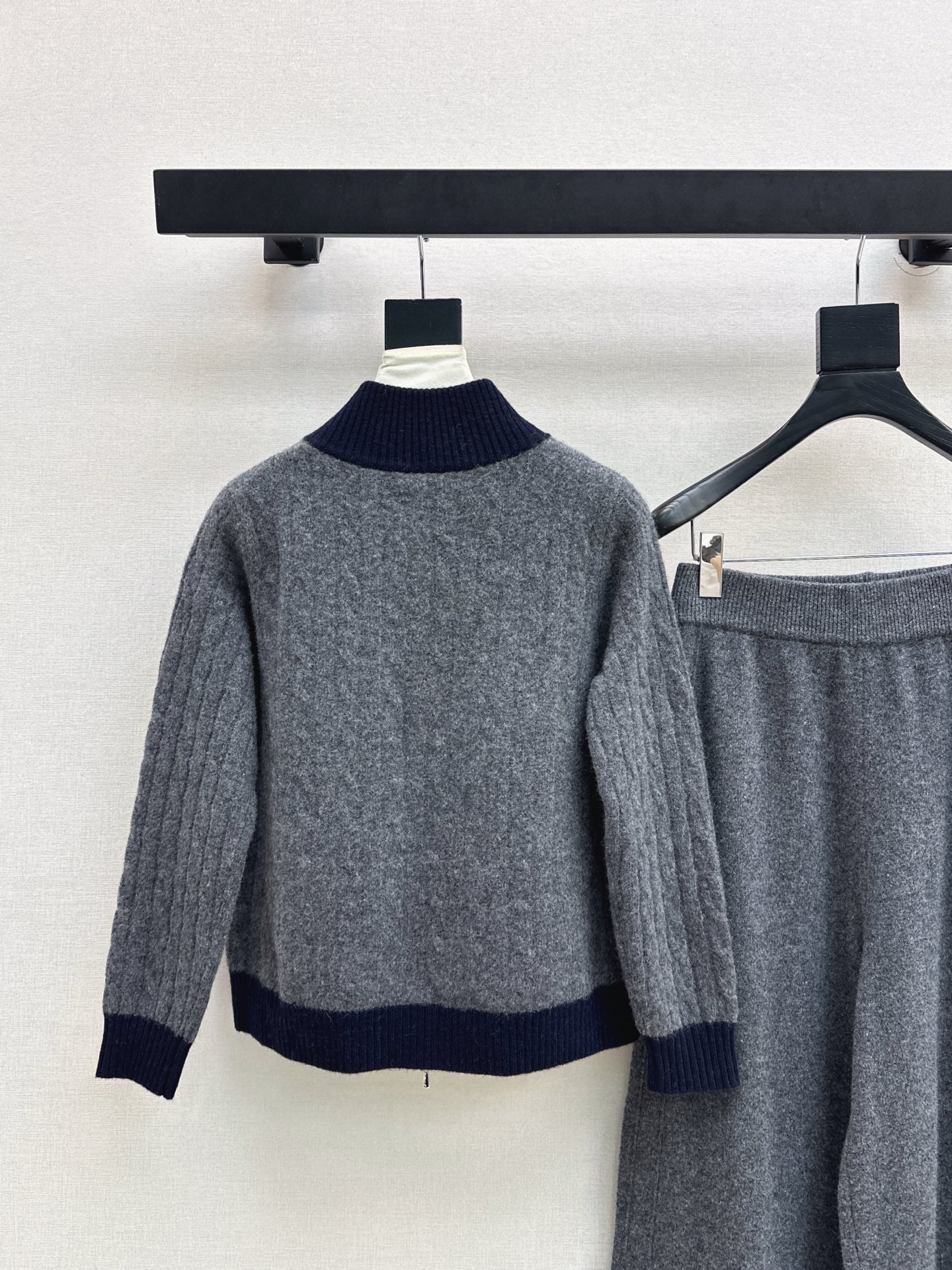 25FW  wool cardigan +wide pants outfit sets