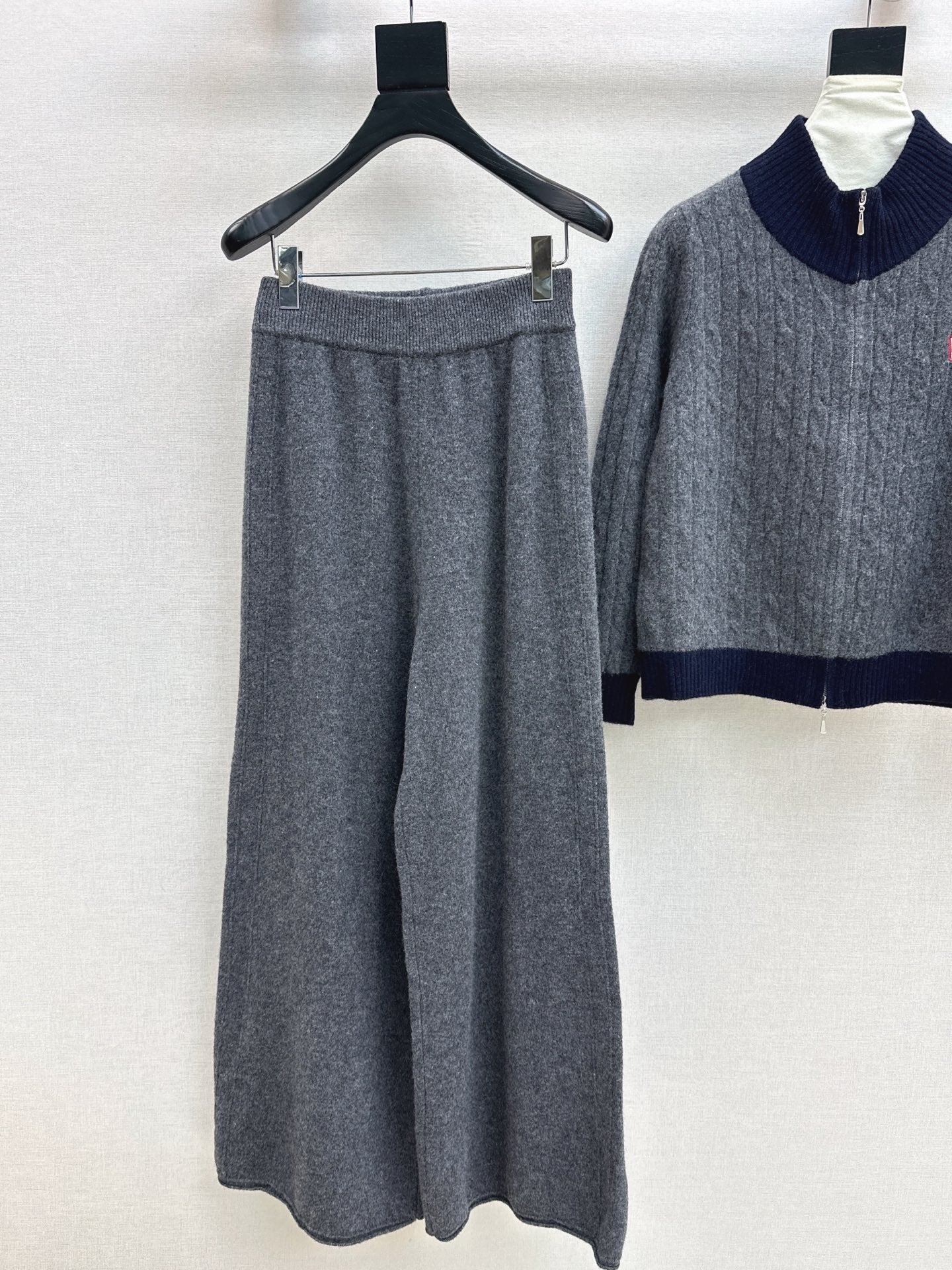 25FW  wool cardigan +wide pants outfit sets