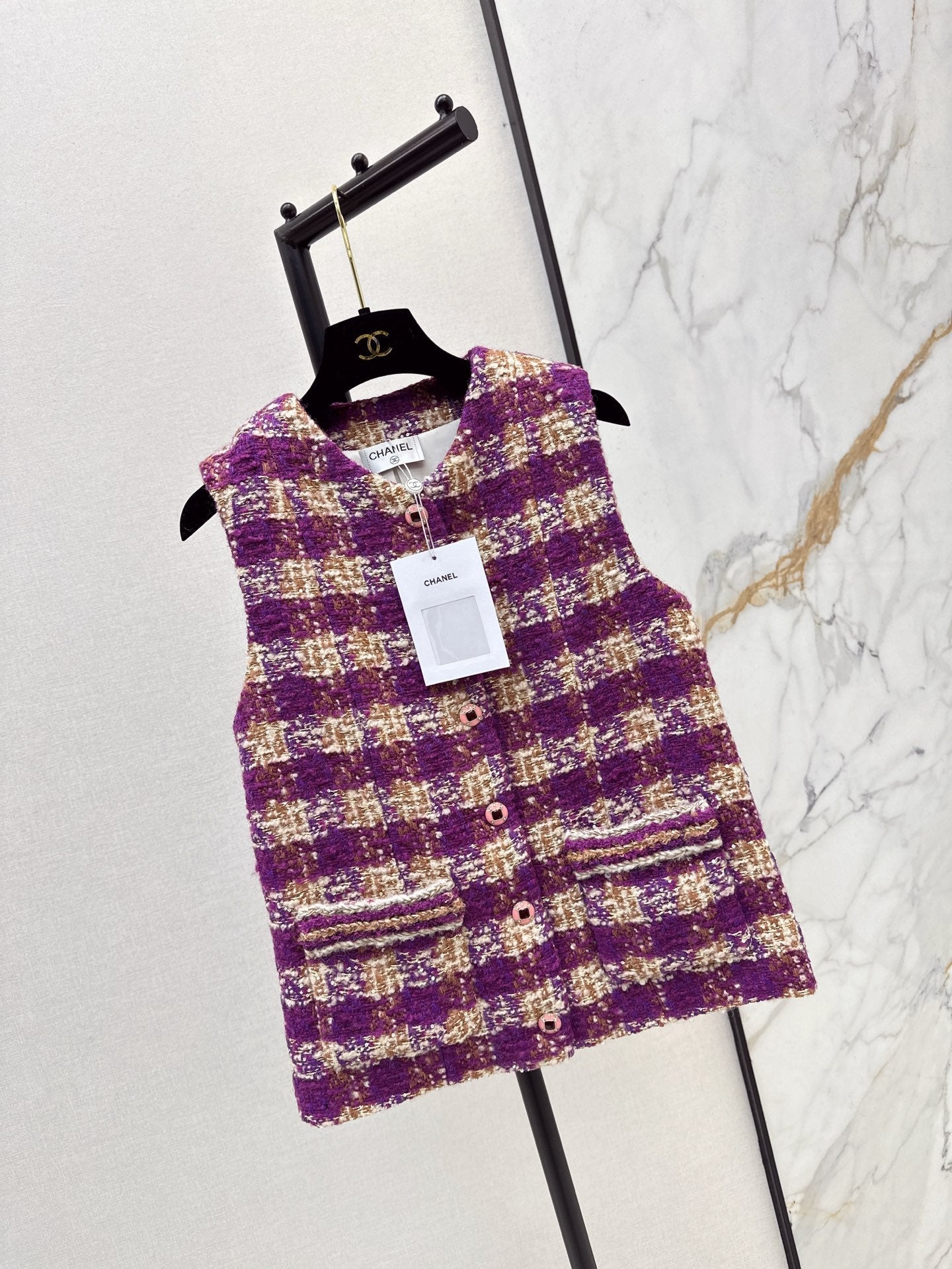 25FW NEW woven check vest