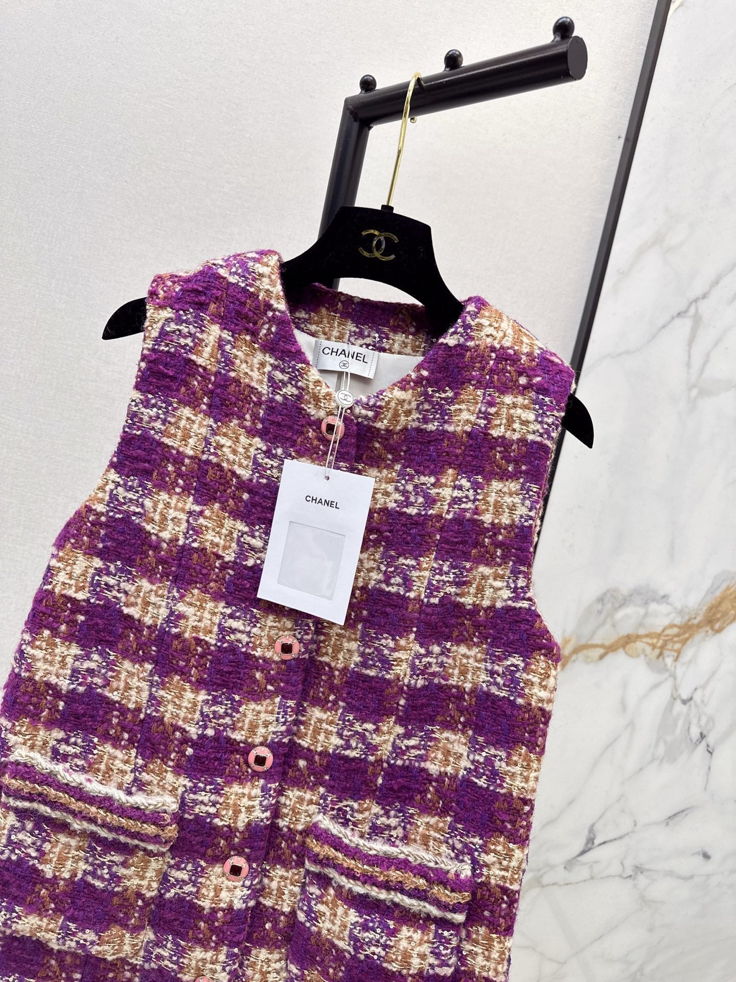 25FW NEW woven check vest