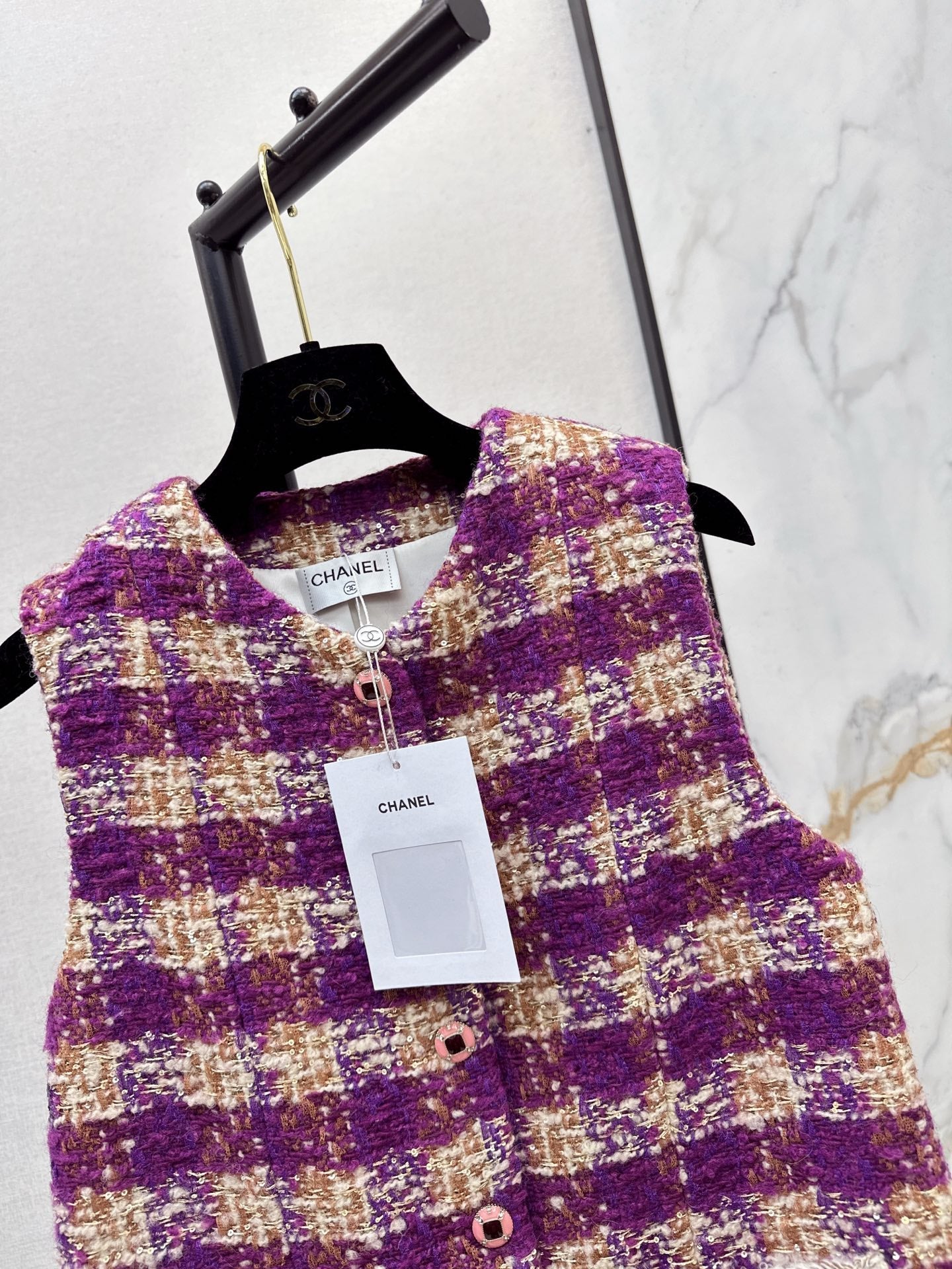 25FW NEW woven check vest