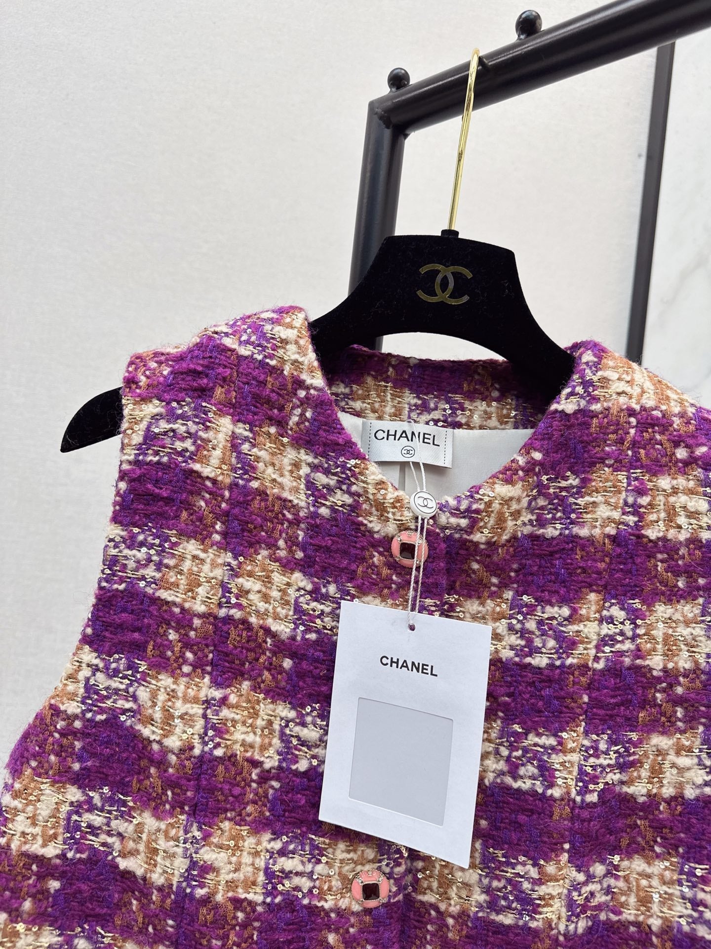 25FW NEW woven check vest