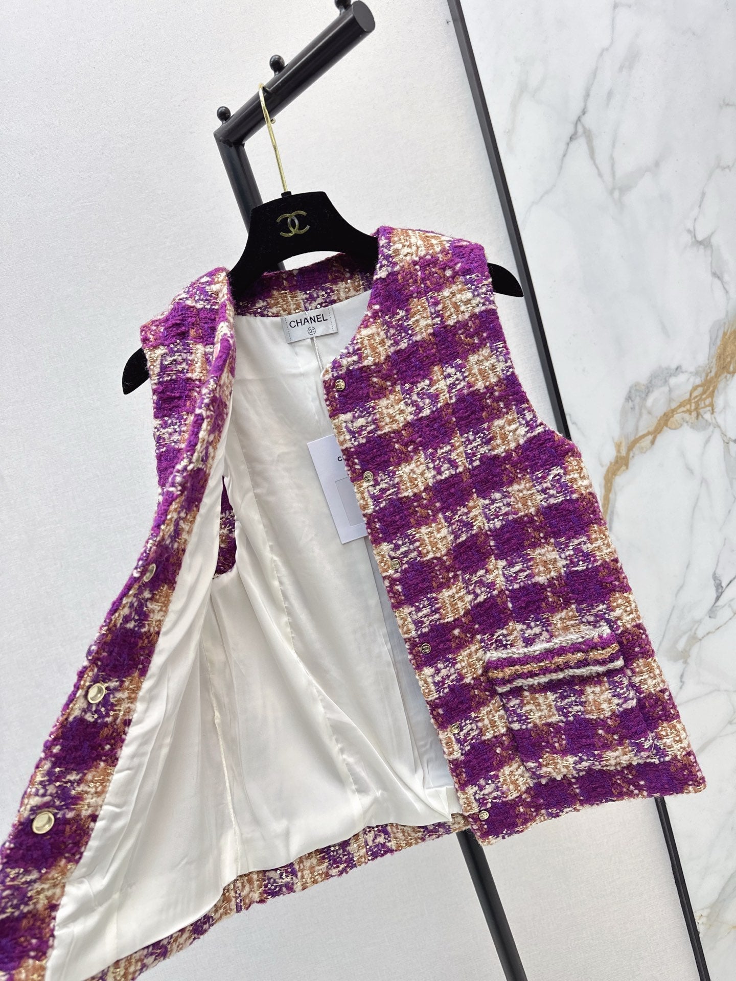 25FW NEW woven check vest