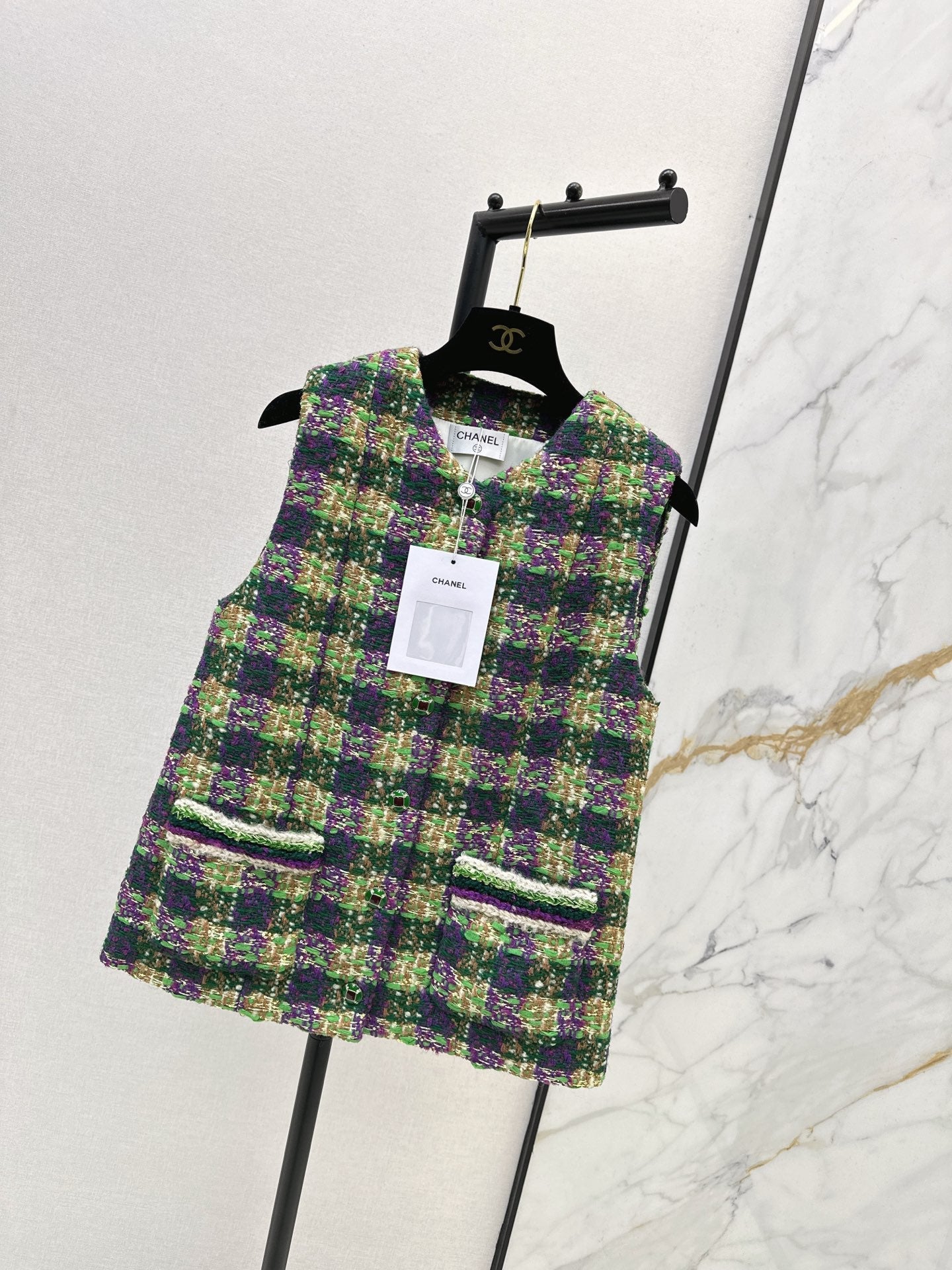 25FW NEW woven check vest