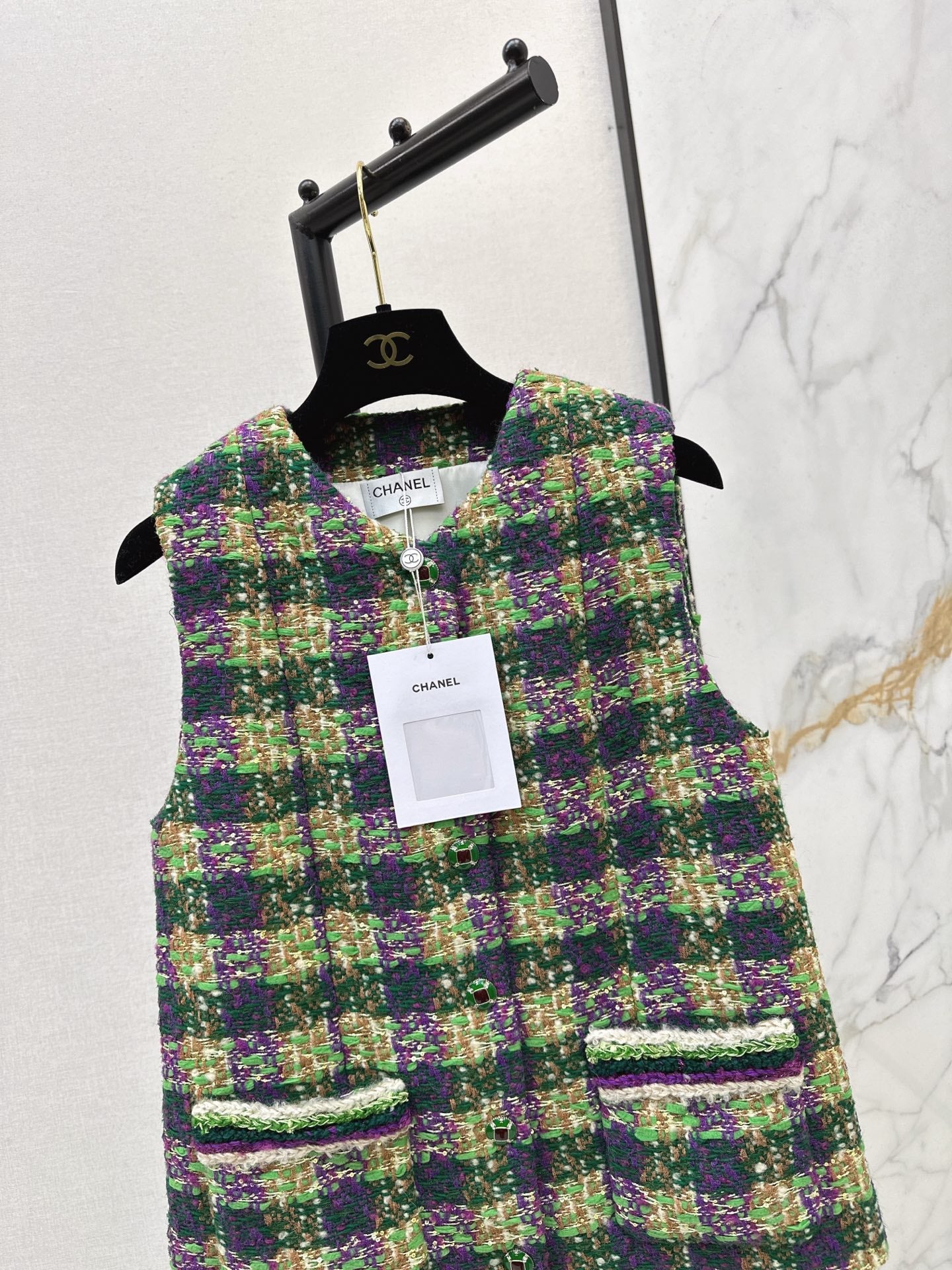 25FW NEW woven check vest
