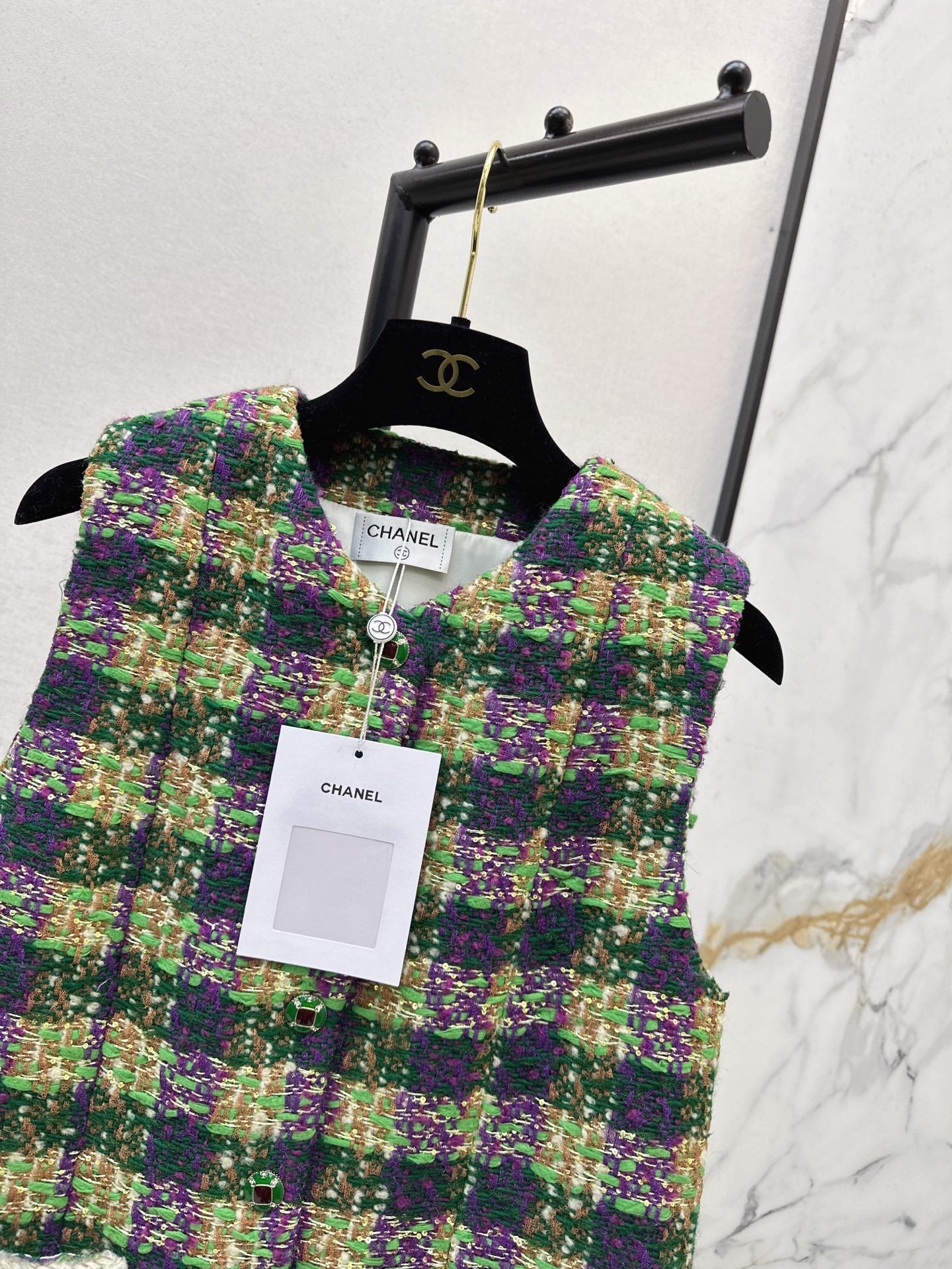 25FW NEW woven check vest