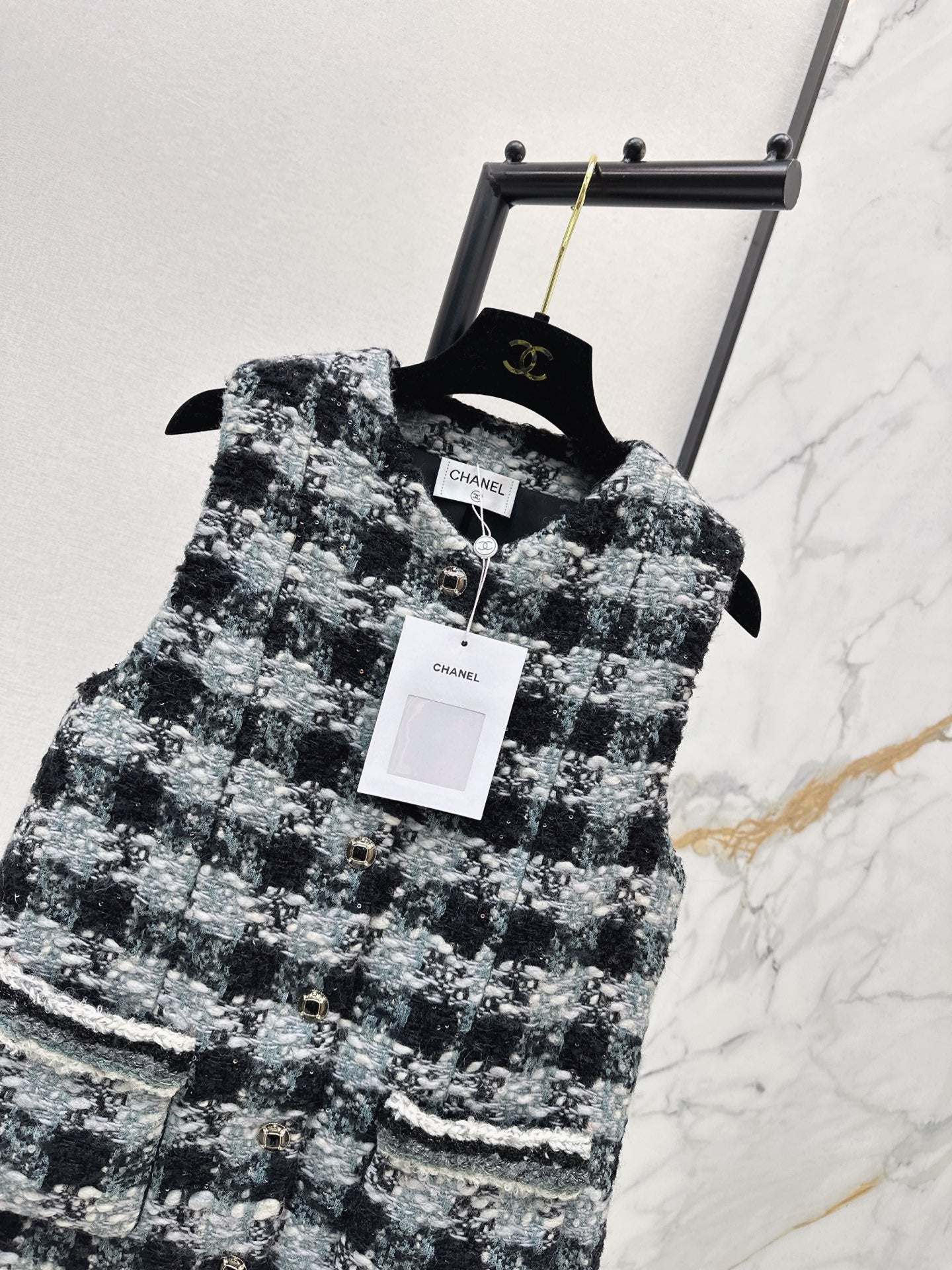 25FW NEW woven check vest