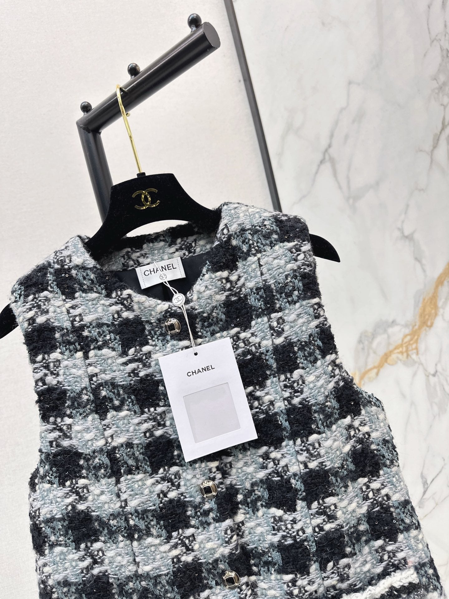 25FW NEW woven check vest