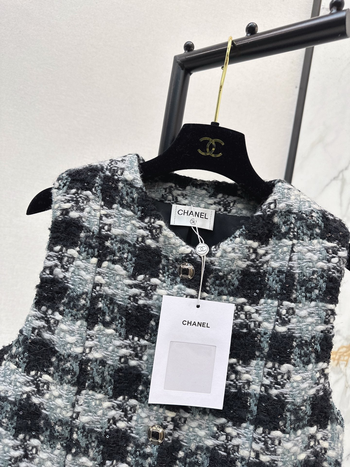 25FW NEW woven check vest