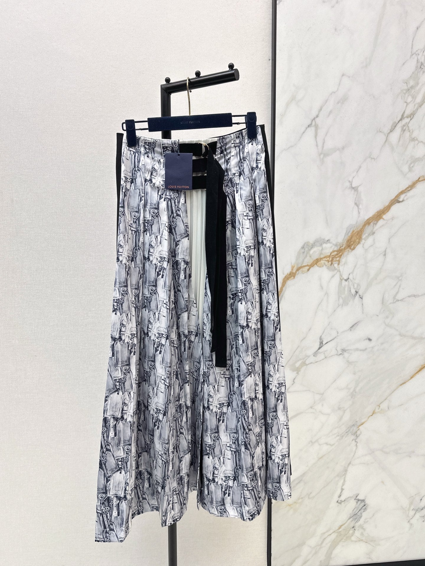 26SS  print pleated skirts