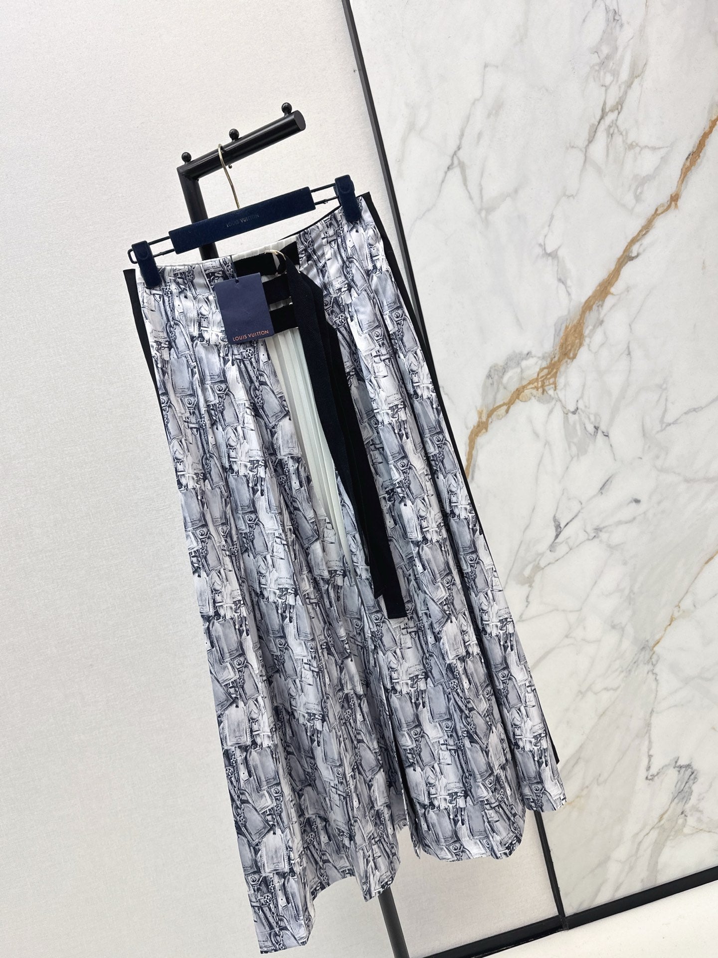 26SS  print pleated skirts