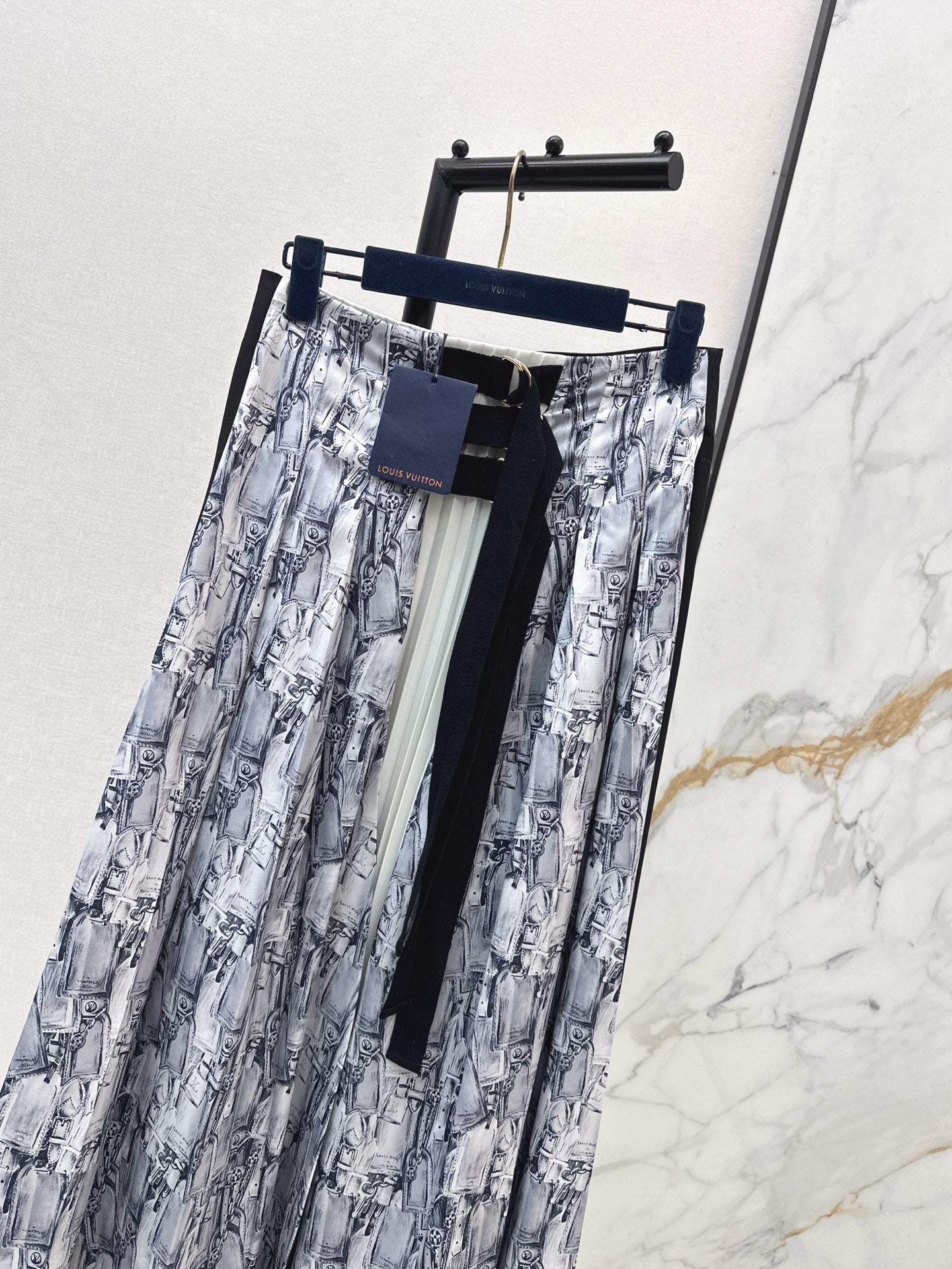 26SS  print pleated skirts