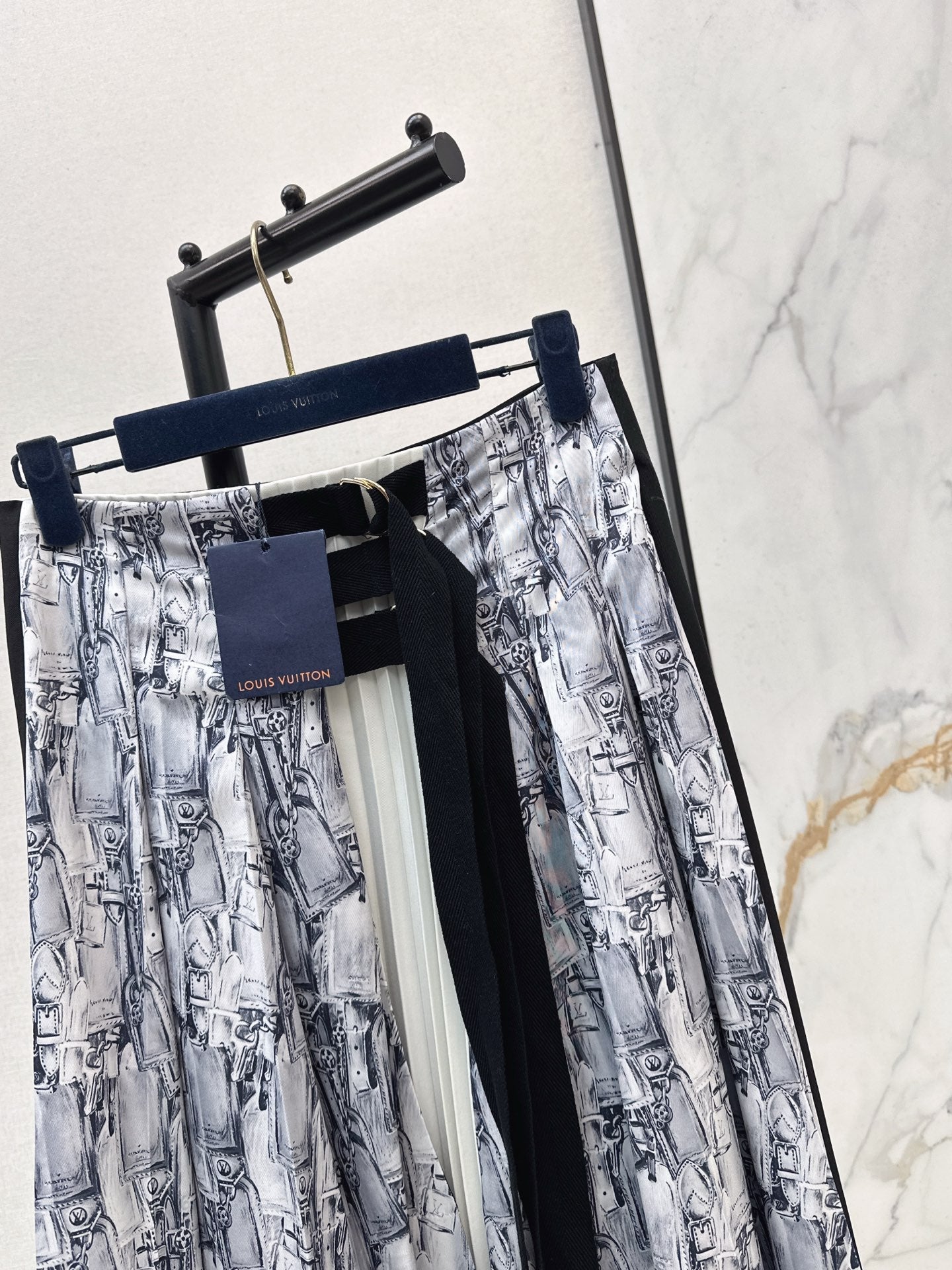 26SS  print pleated skirts