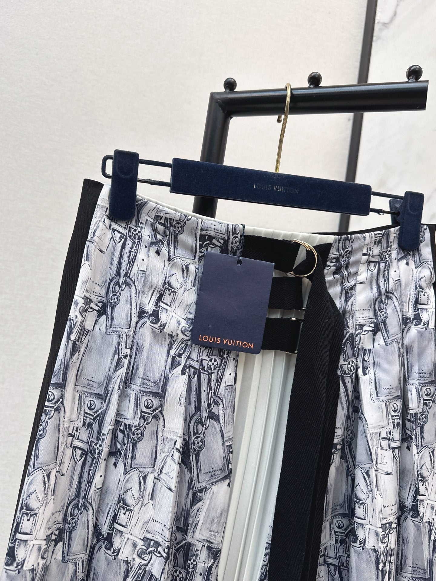 26SS  print pleated skirts