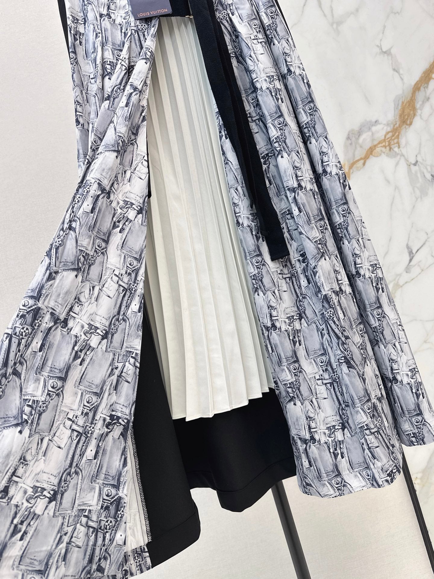 26SS  print pleated skirts