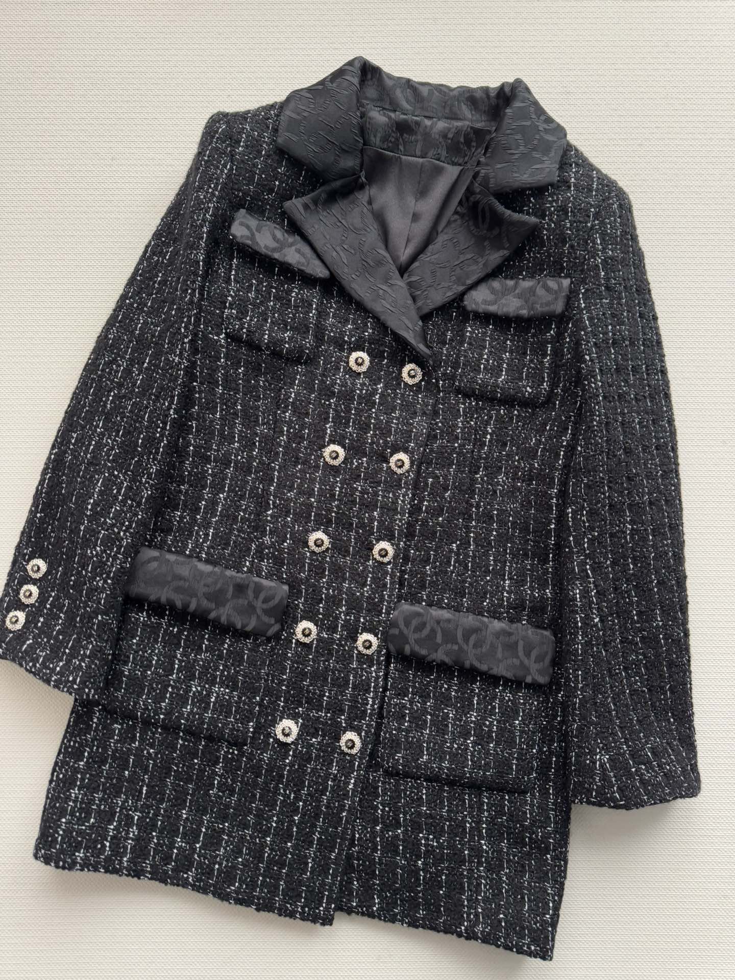 25FW jacquard tweed jacket
