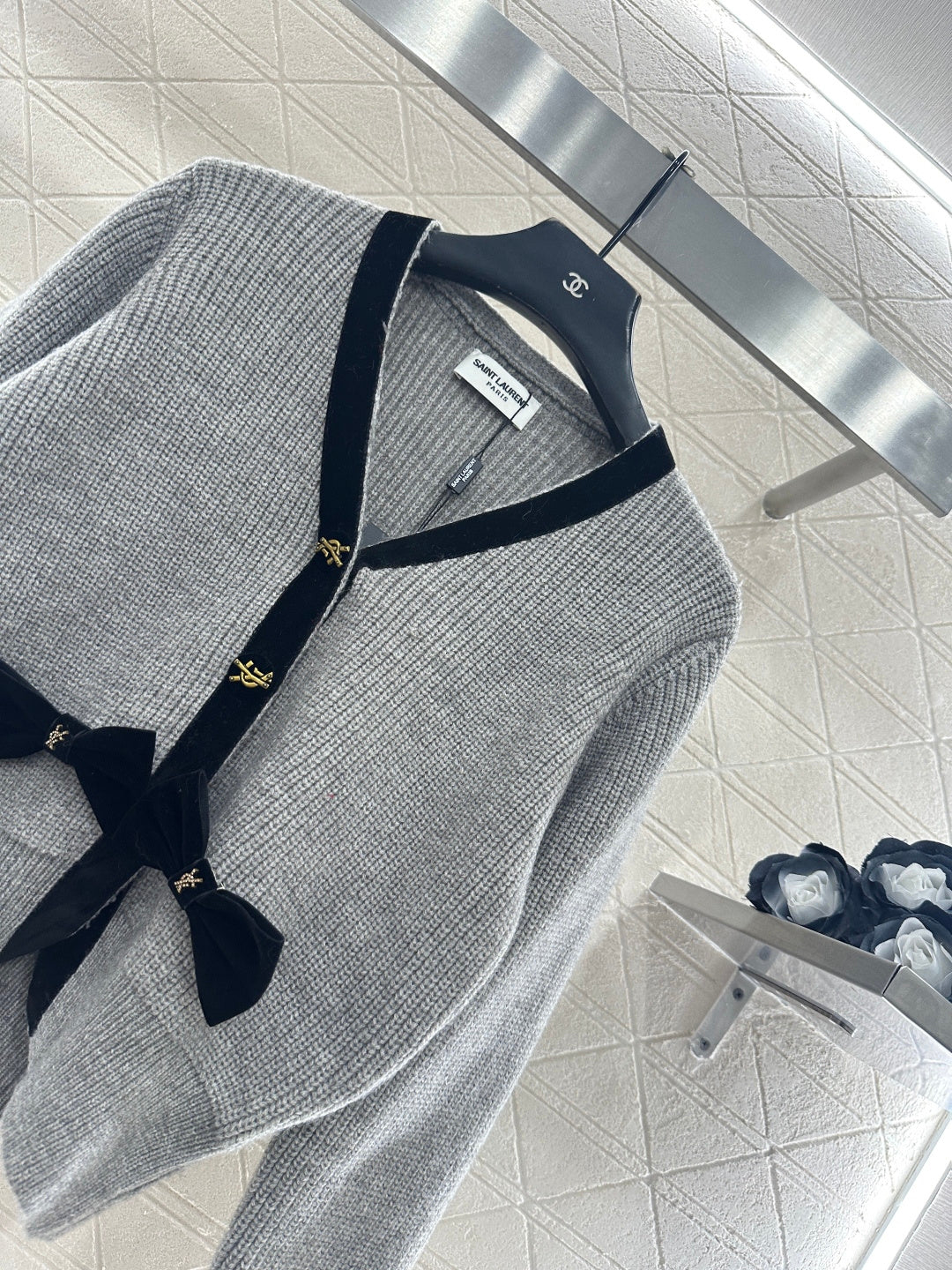 25FW bow knit cardiagn