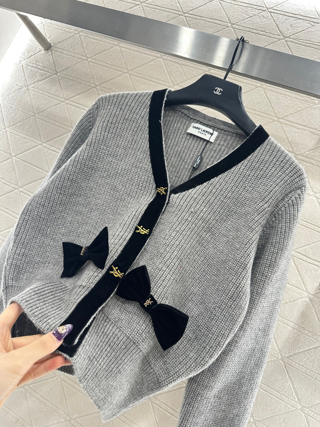 25FW bow knit cardiagn