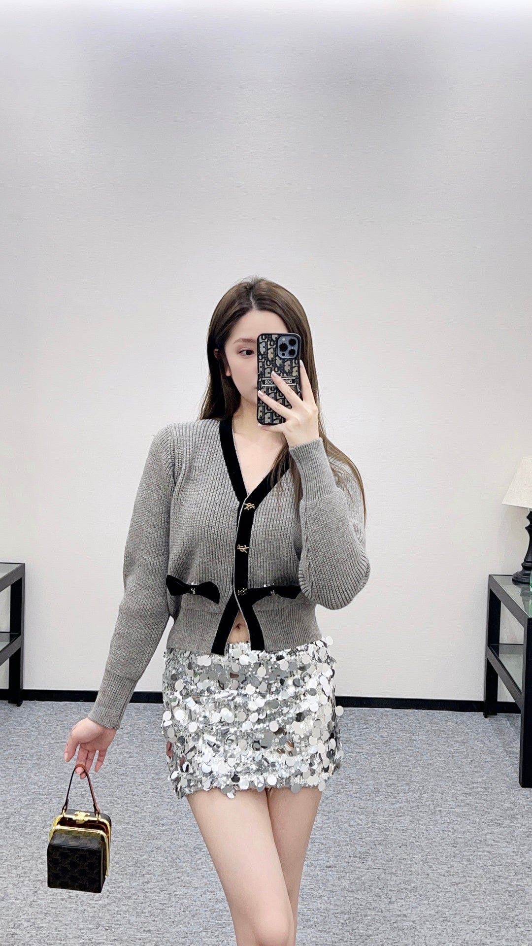 25FW bow knit cardiagn