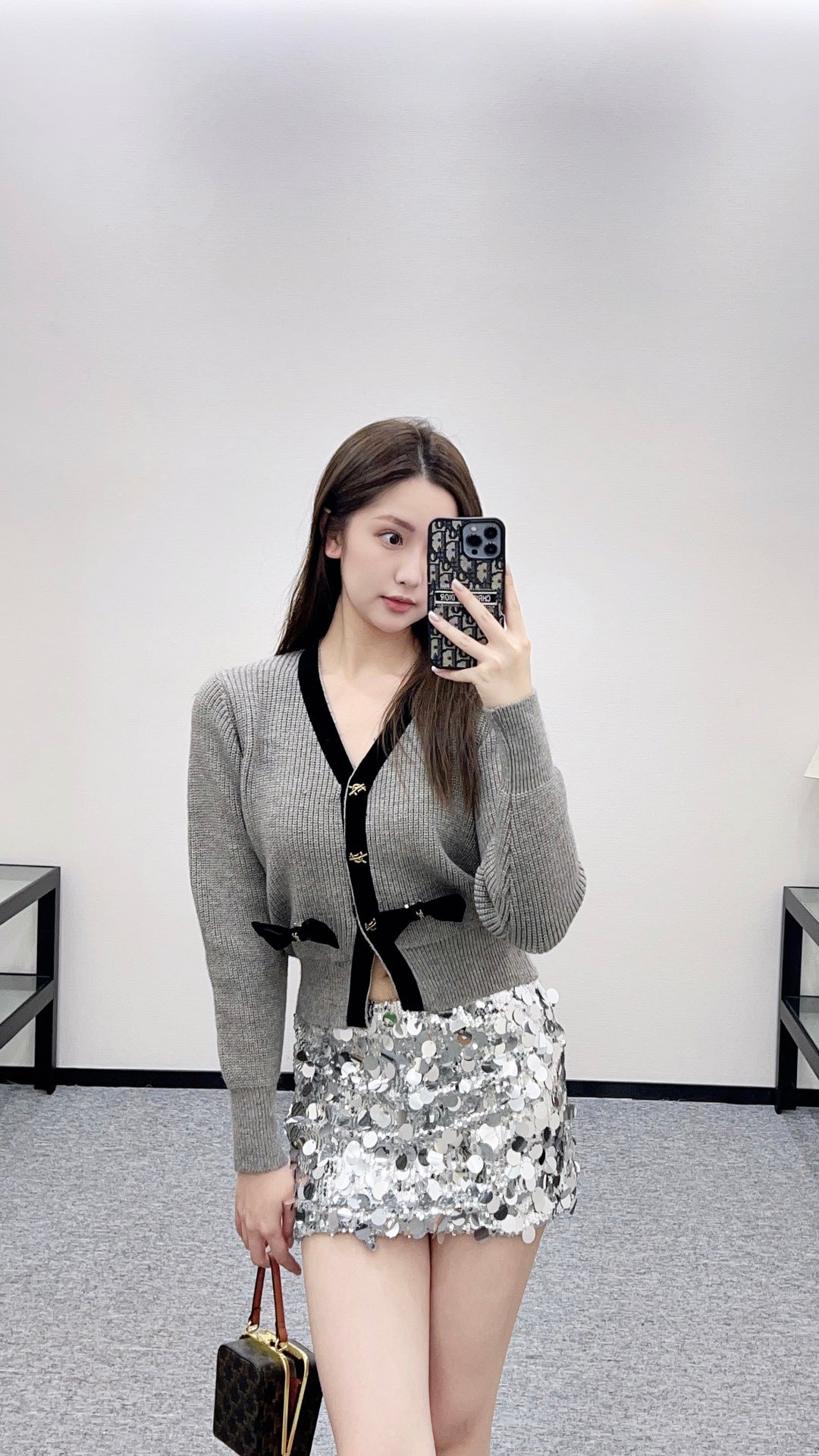 25FW bow knit cardiagn