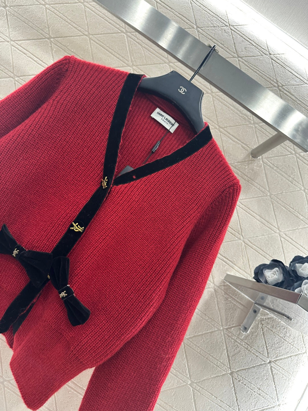 25FW bow knit cardiagn